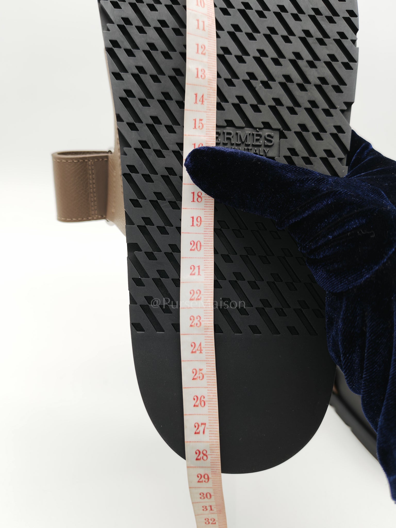 Chypre Etoupe in Epsom Leather Sandals Size 41 (EU) 26.5cm | Purse Maison Luxury Bags Shop