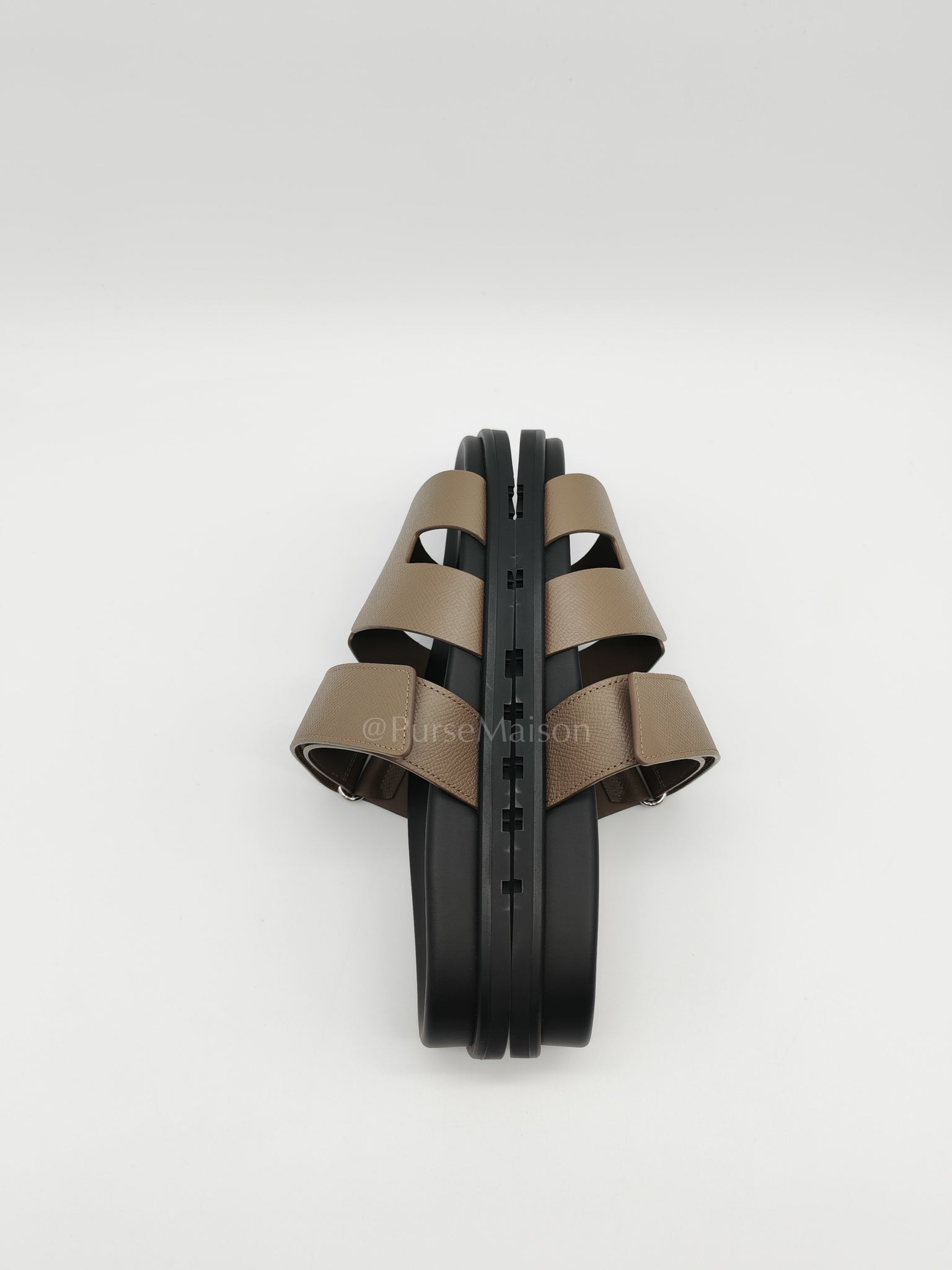 Chypre Etoupe in Epsom Leather Sandals Size 41 (EU) 26.5cm | Purse Maison Luxury Bags Shop