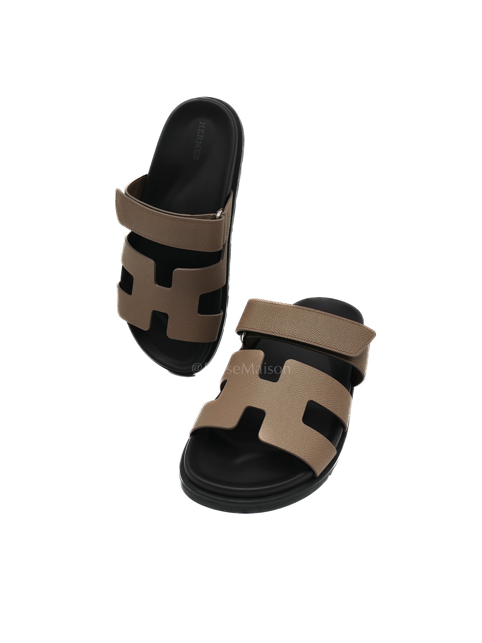 Chypre Sandal in Etoupe Epsom Leather Size 38.5 EU (24.7 cm) | Purse Maison Luxury Bags Shop