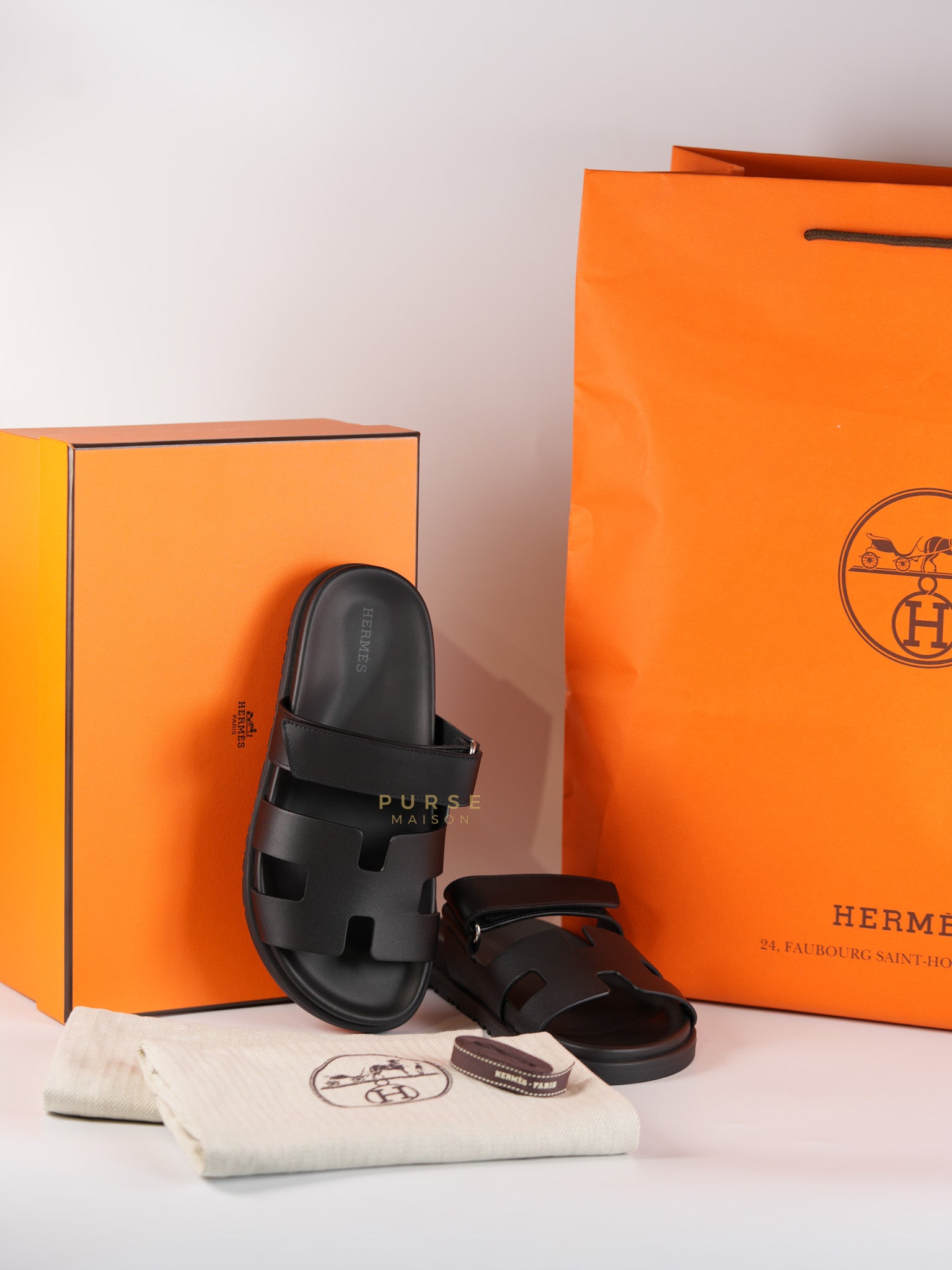 Chypre Sandals in Black Size 36 EU (22.5cm) | Purse Maison Luxury Bags Shop