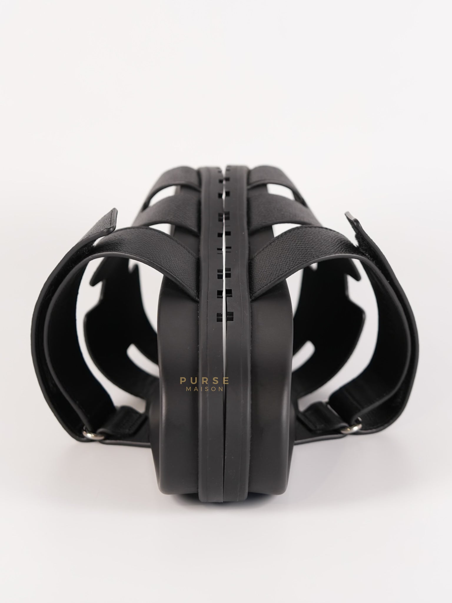 Chypre Sandals in Noir Epsom Leather, Size 9 EU (25 cm) | Purse Maison Luxury Bags Shop