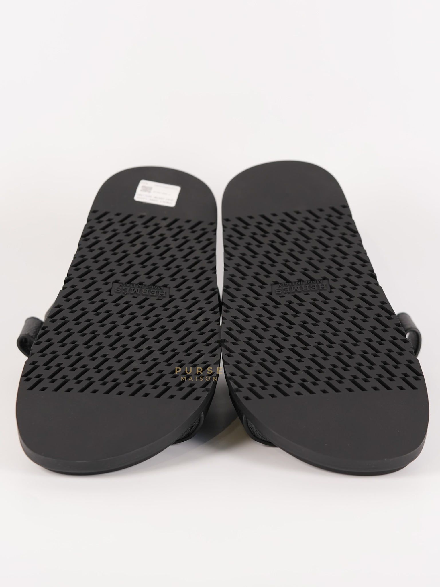 Chypre Sandals in Noir Epsom Leather, Size 9 EU (25 cm) | Purse Maison Luxury Bags Shop