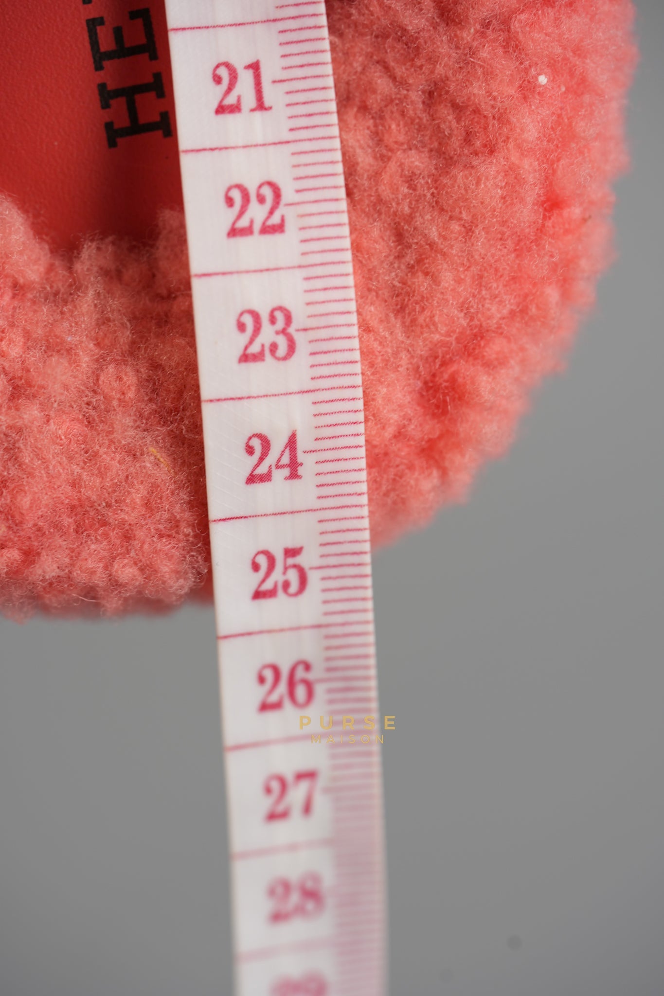 Chypre Shearling in Coral Pink Sandals Size 35.5 (24.5cm) | Purse Maison Luxury Bags Shop