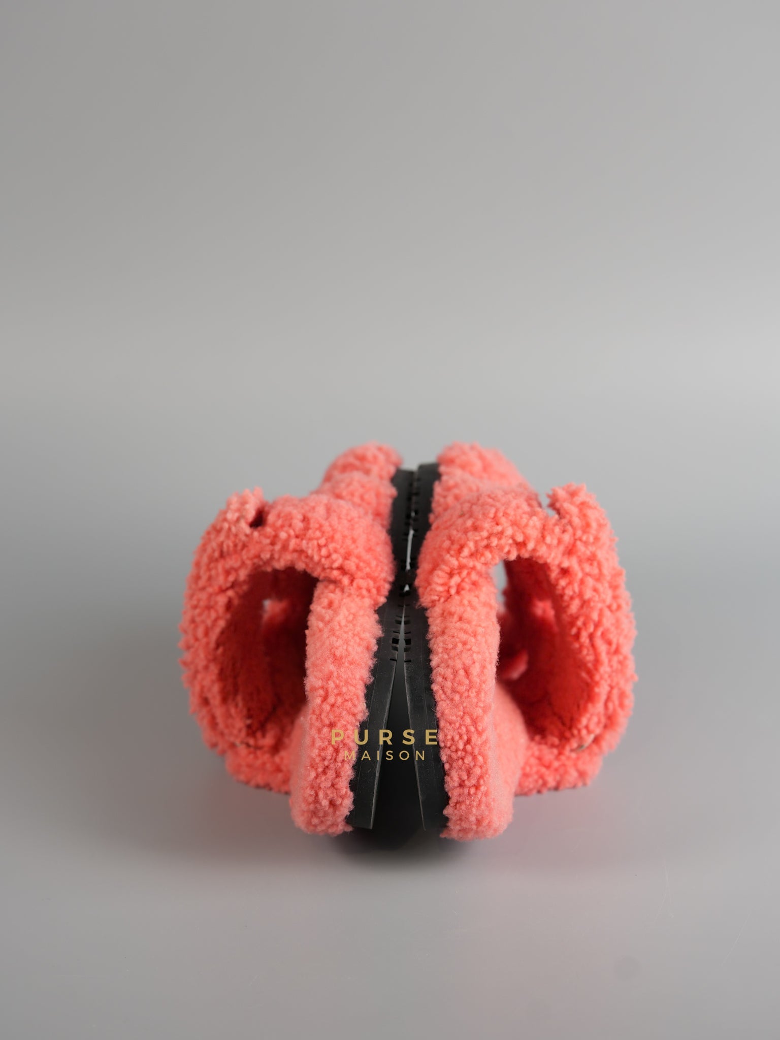 Chypre Shearling in Coral Pink Sandals Size 35.5 (24.5cm) | Purse Maison Luxury Bags Shop