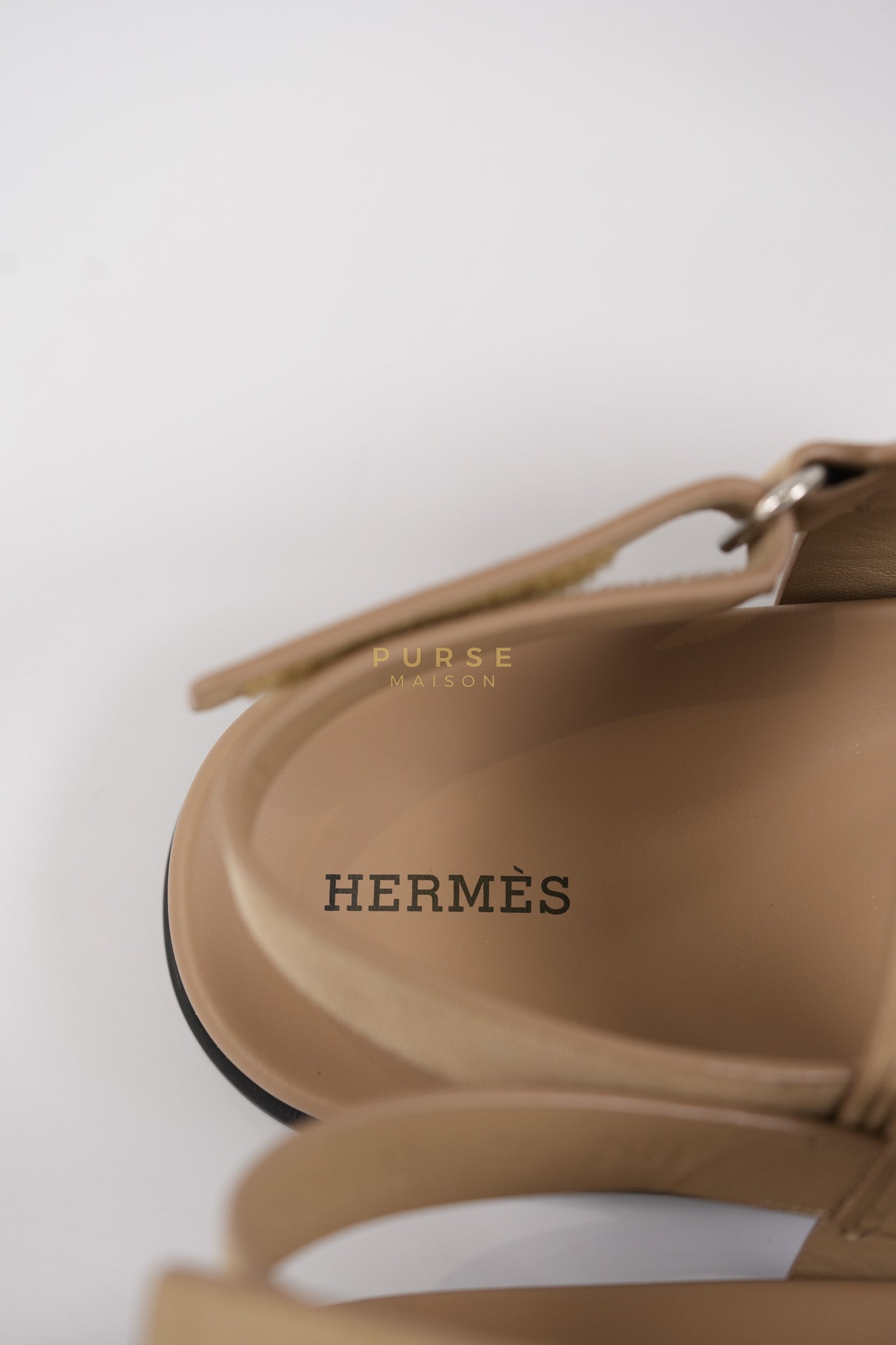 Chypre Slingback Beige Sable Suede Size 38 EU(24 cm) | Purse Maison Luxury Bags Shop