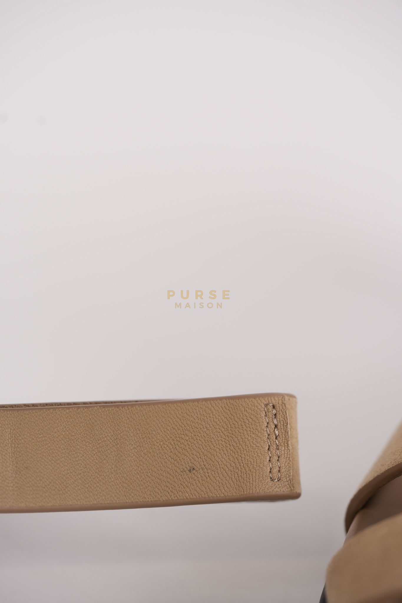 Chypre Slingback Beige Sable Suede Size 38 EU(24 cm) | Purse Maison Luxury Bags Shop