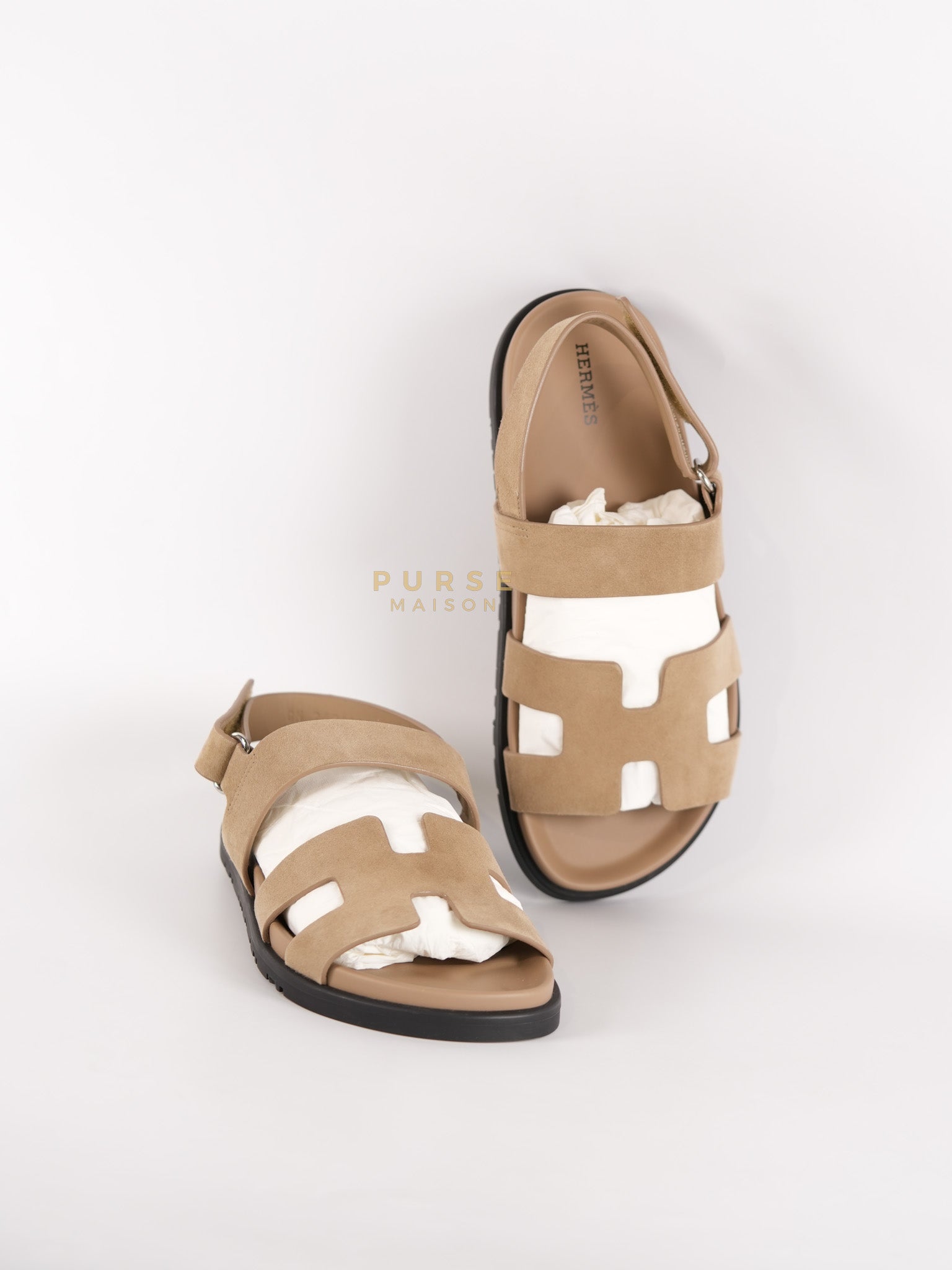 Chypre Slingback Beige Sable Suede Size 38 EU(24 cm) | Purse Maison Luxury Bags Shop