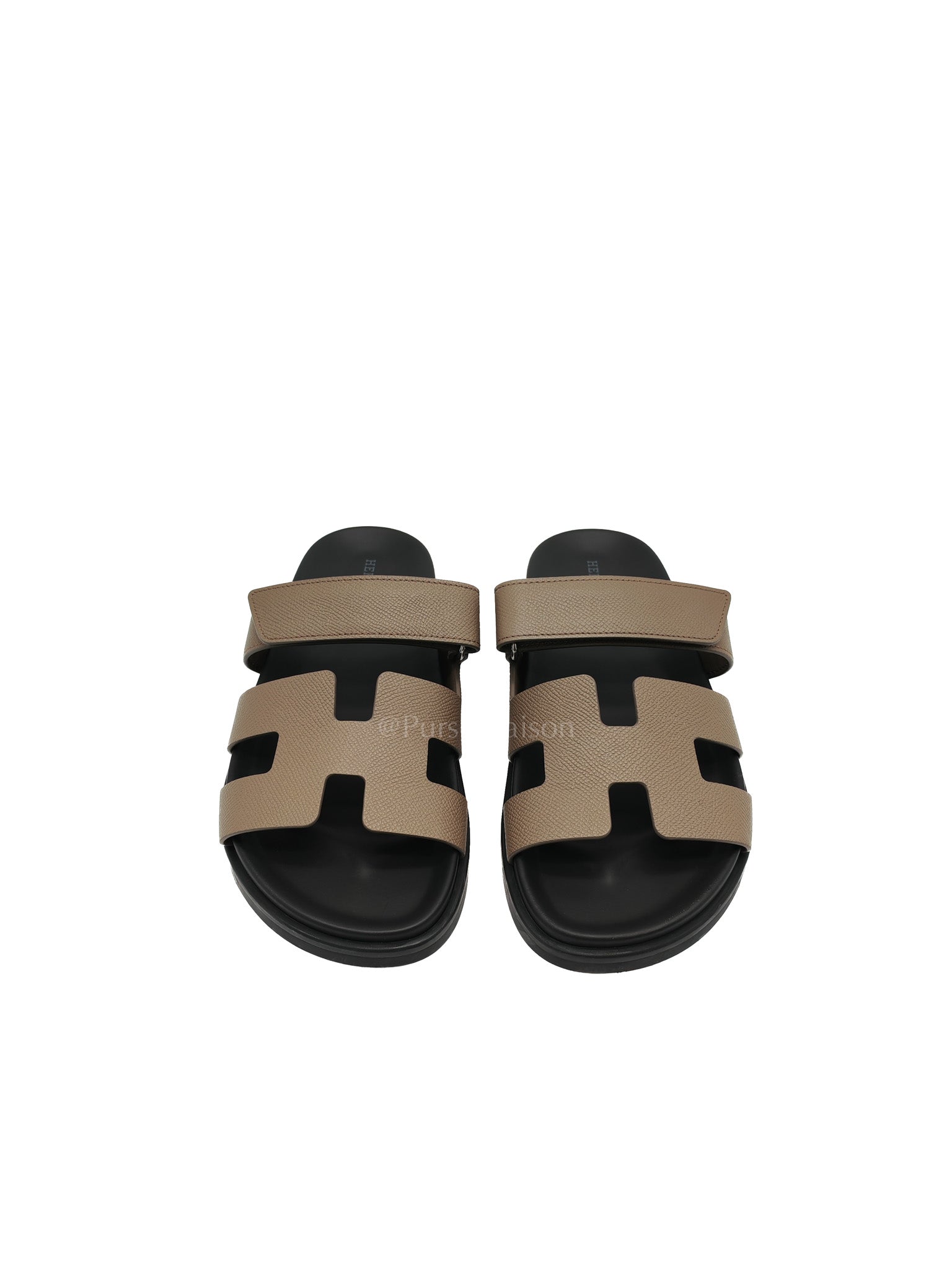 Chypre in Etoupe Epsom Leather Sandals Size 38EU (24 cm)