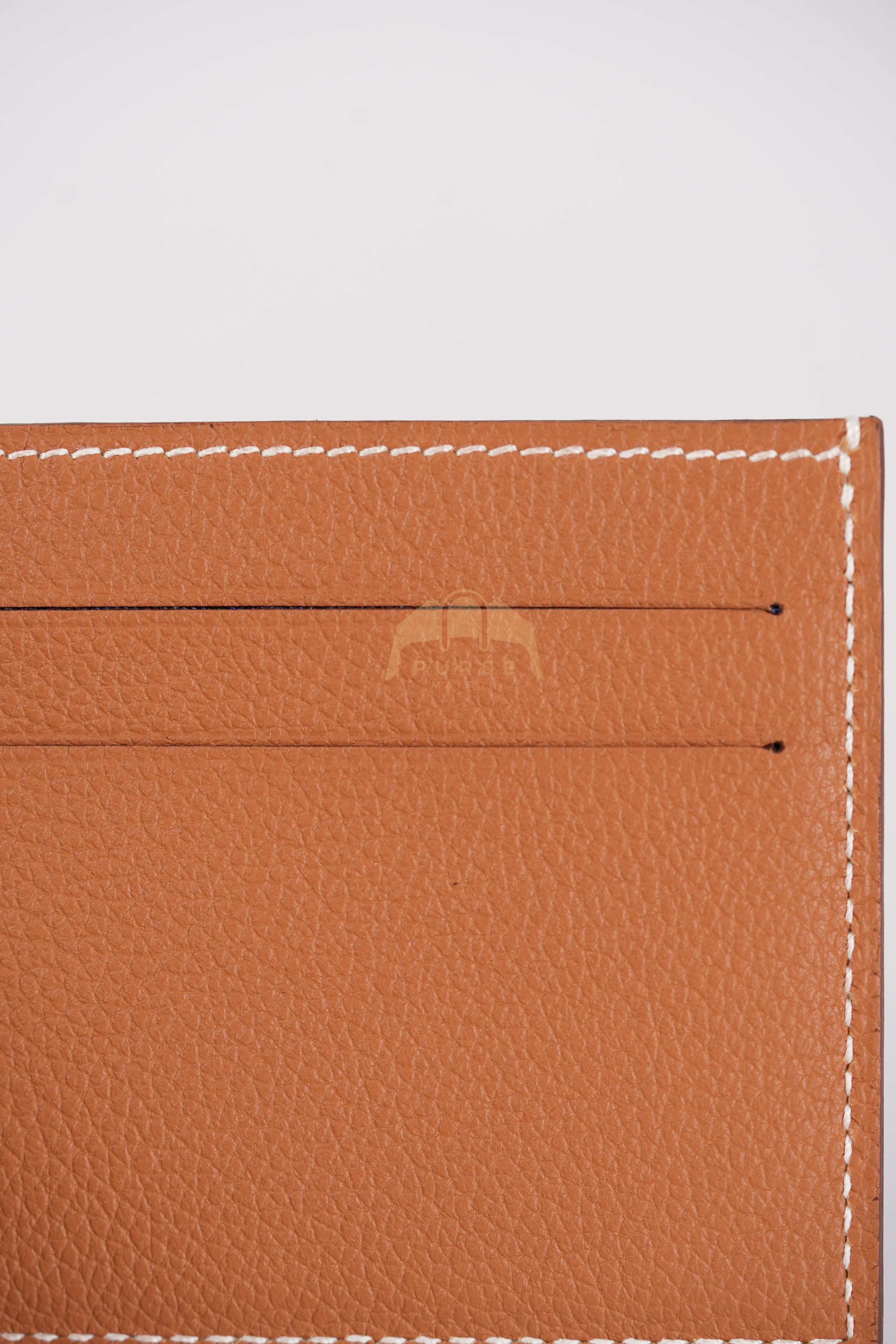 Citizen Twill Card Hold in Gold Evercolor Leather Stamp W (2024) | Purse Maison Luxury Bags Shop