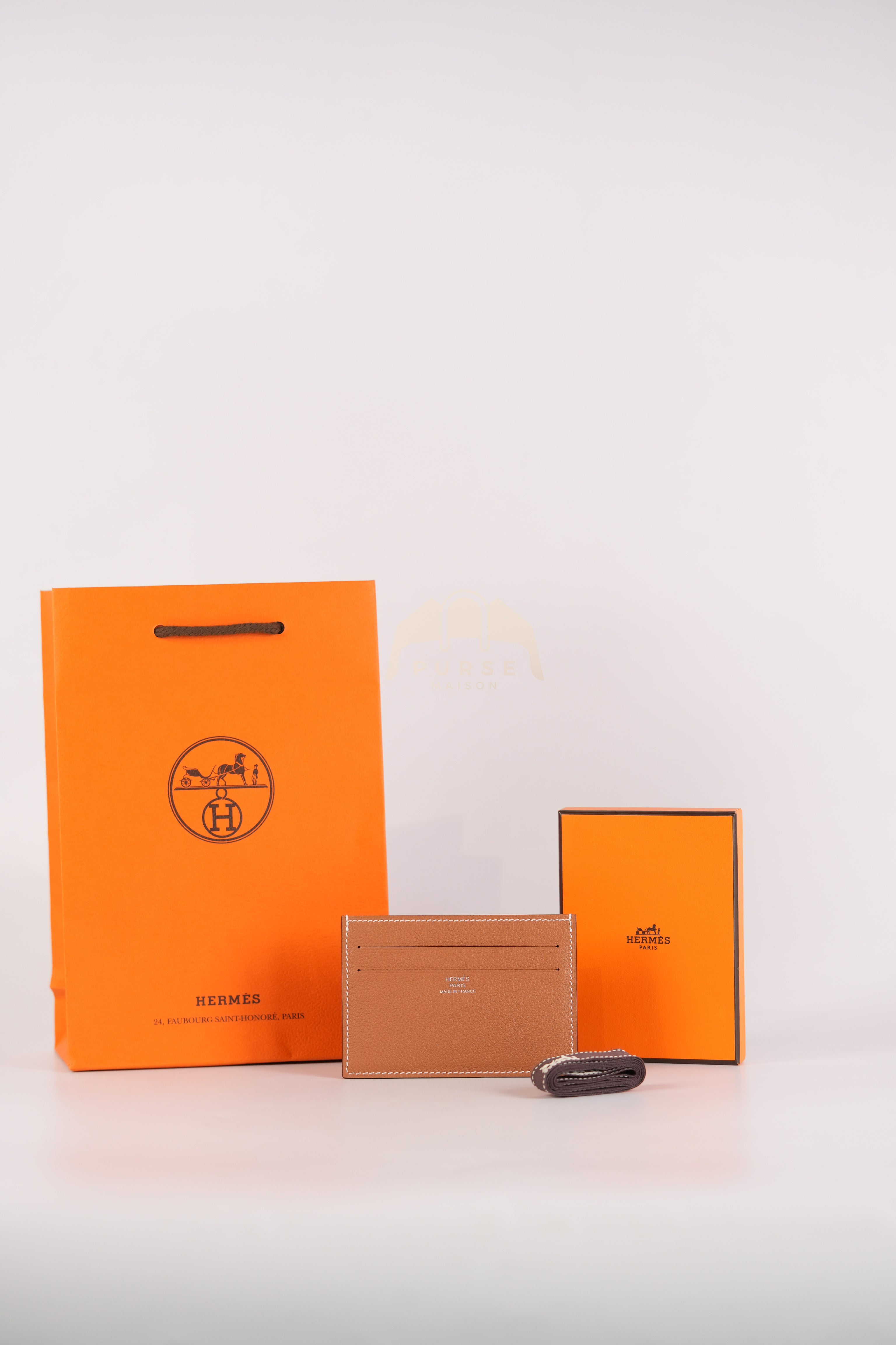 Citizen Twill Card Hold in Gold Evercolor Leather Stamp W (2024) | Purse Maison Luxury Bags Shop