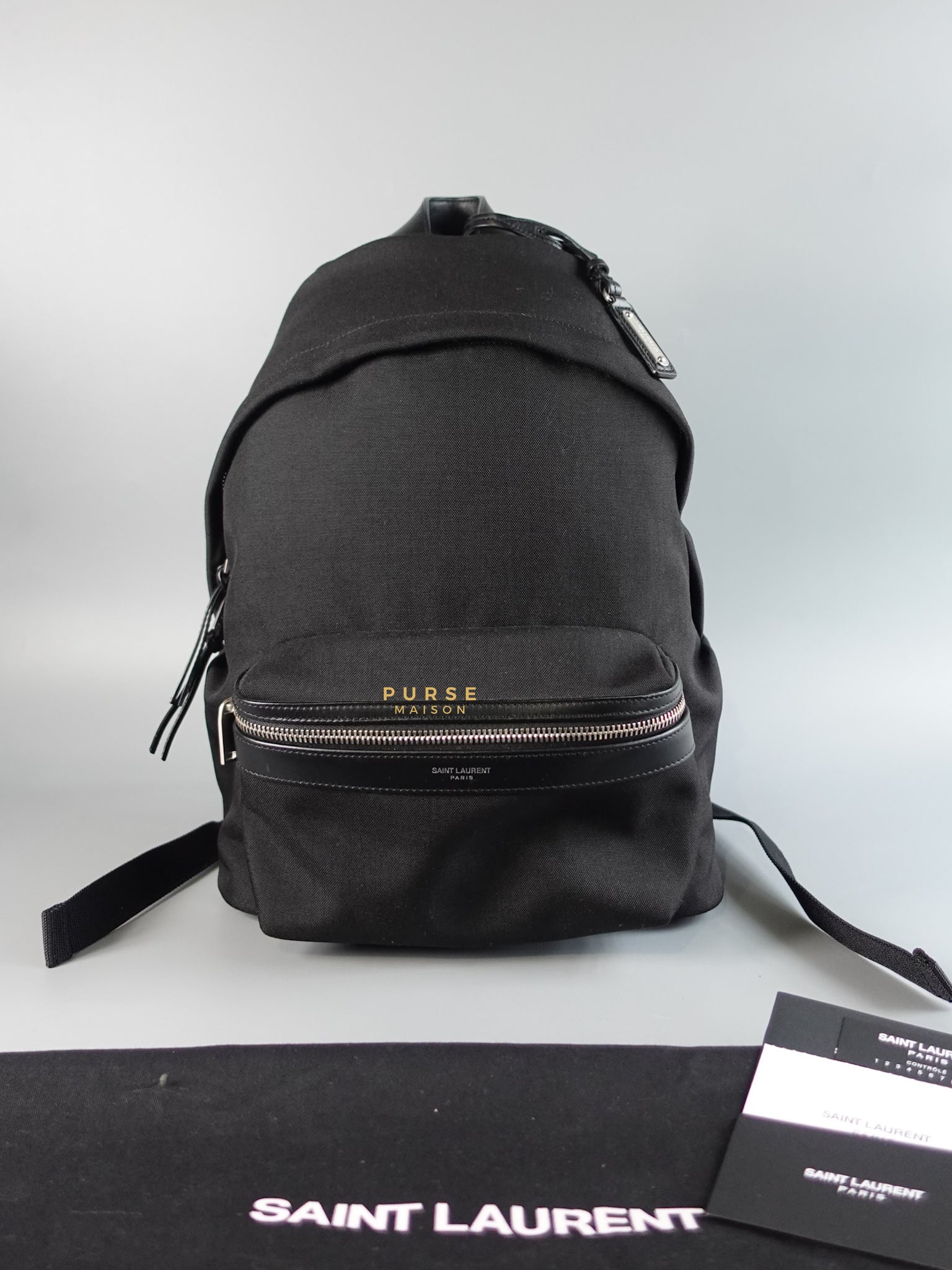 City Backpack Black in Nylon Canvas | Purse Maison Luxury Bags Shop