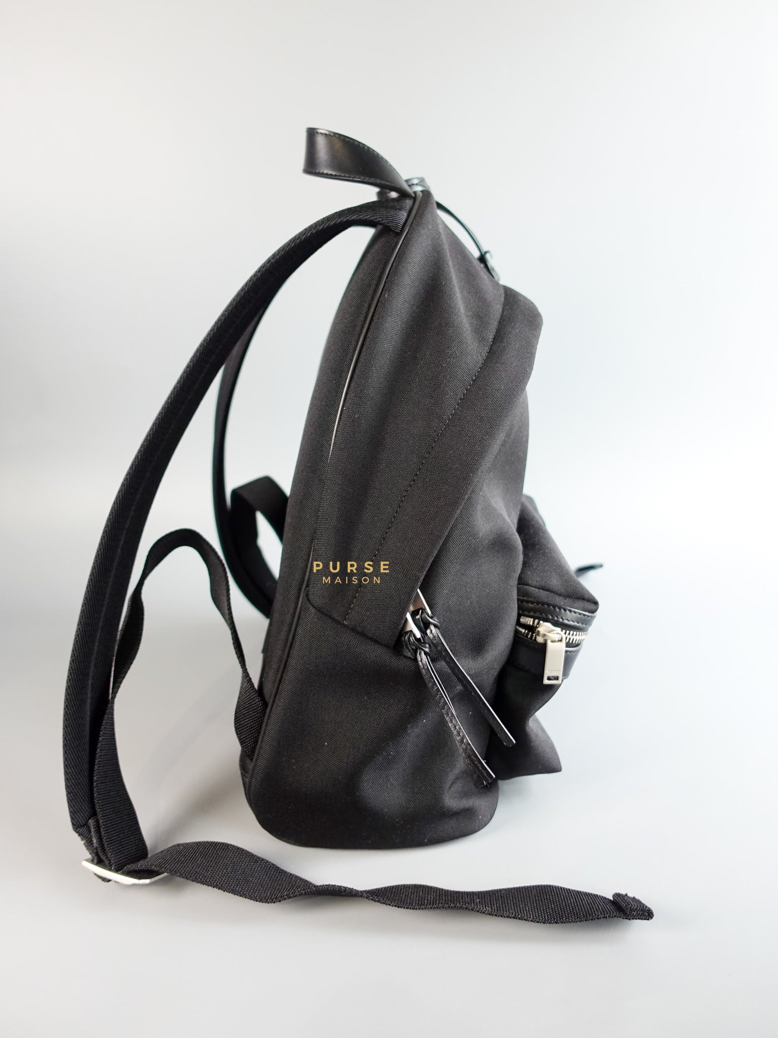 City Backpack Black in Nylon Canvas | Purse Maison Luxury Bags Shop