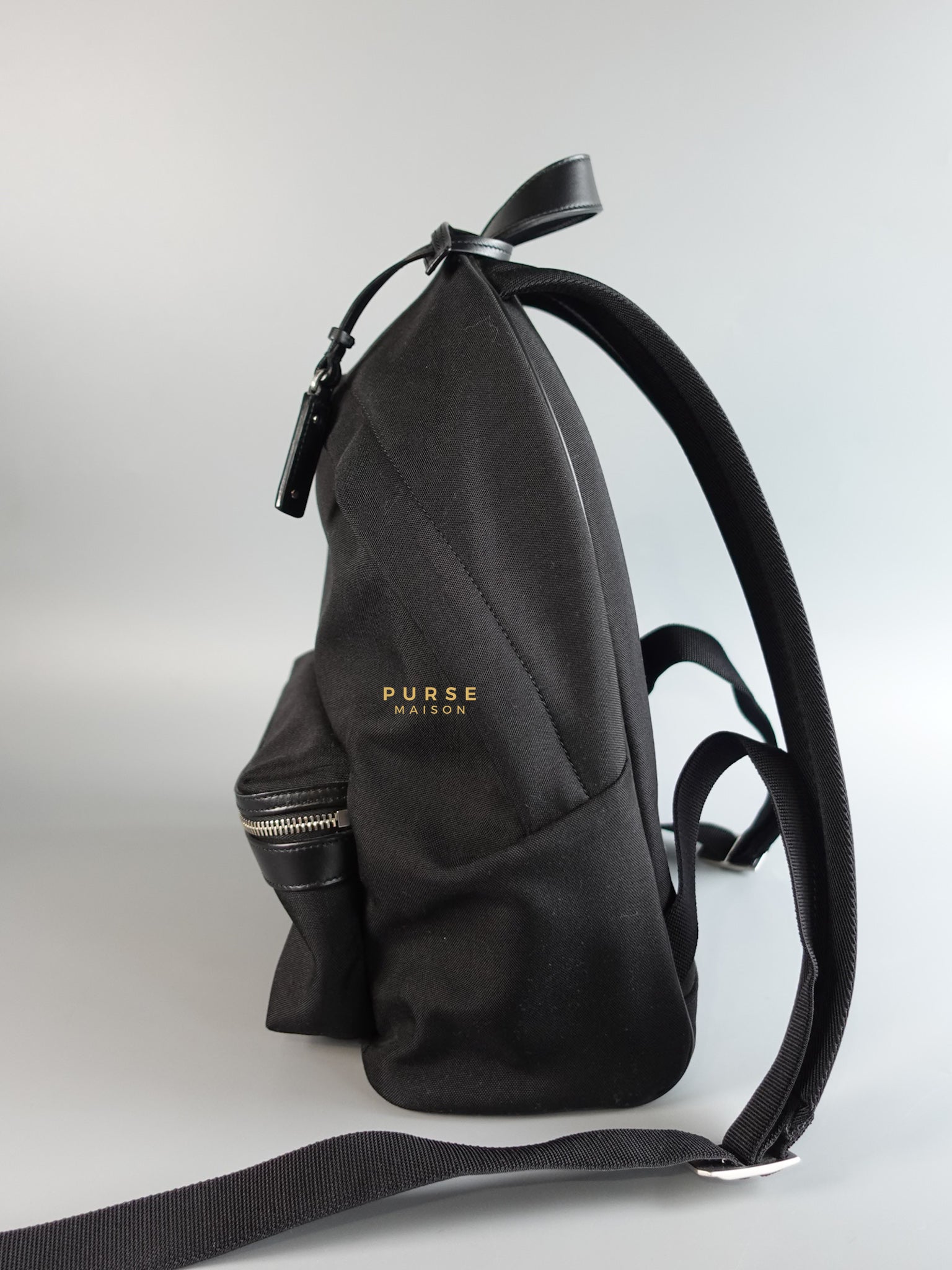 City Backpack Black in Nylon Canvas | Purse Maison Luxury Bags Shop