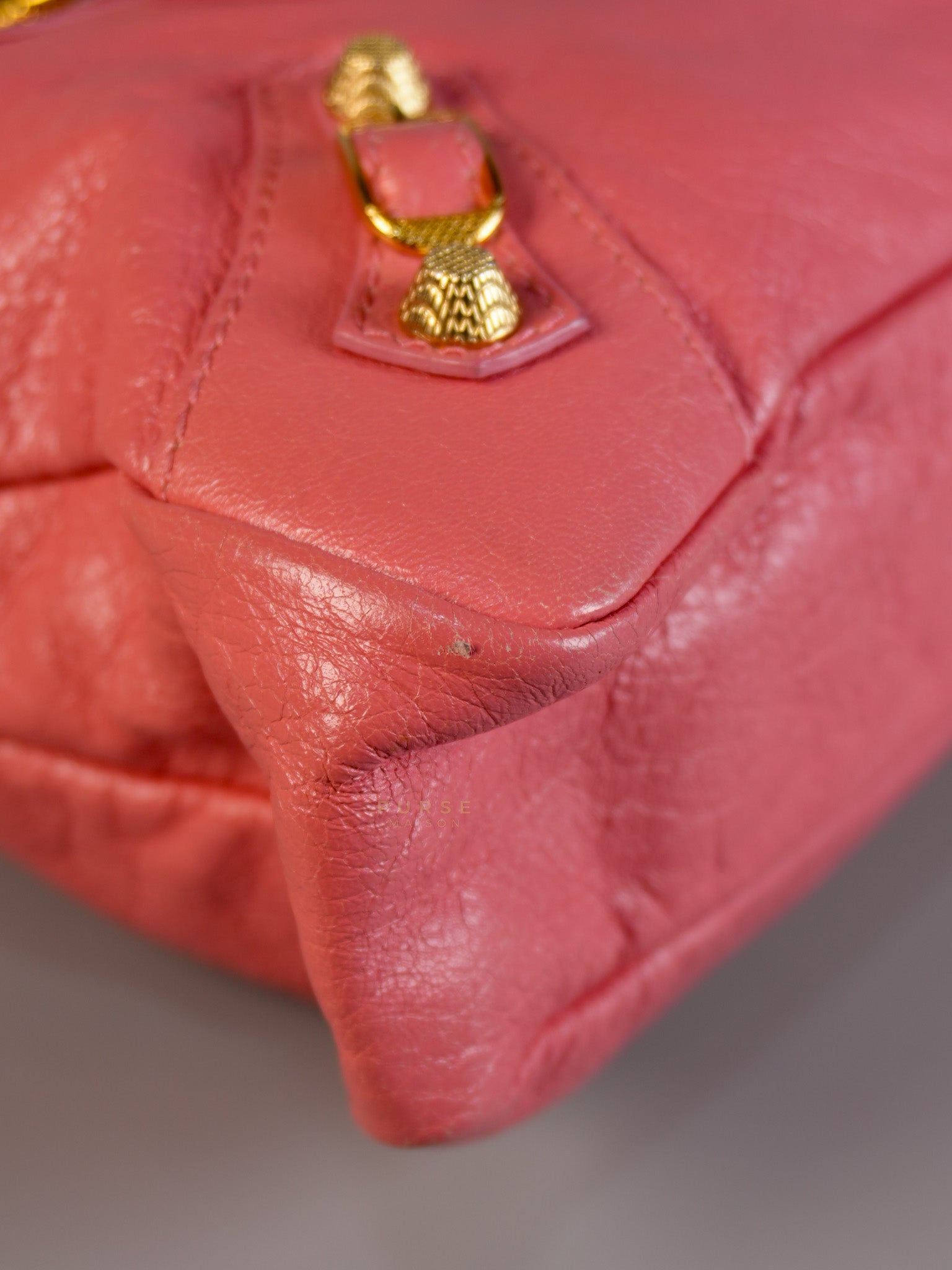 City Bag in Rose Hortensia Lambskin Leather Gold Hardware | Purse Maison Luxury Bags Shop