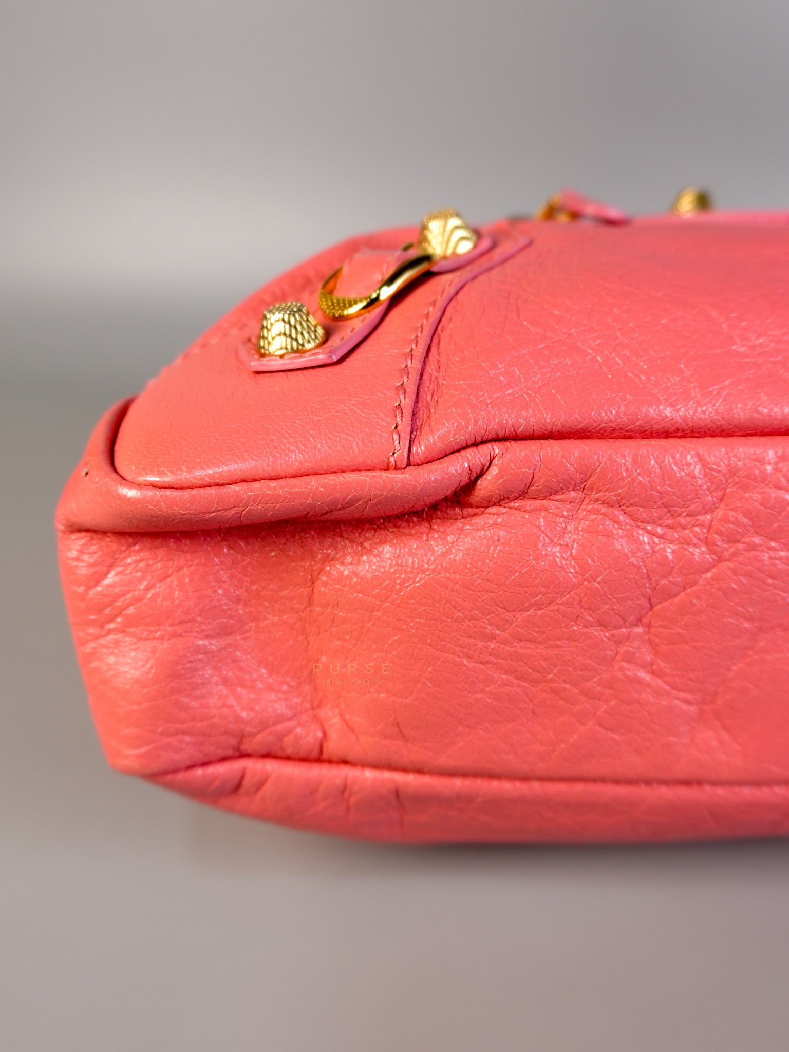 City Bag in Rose Hortensia Lambskin Leather Gold Hardware | Purse Maison Luxury Bags Shop