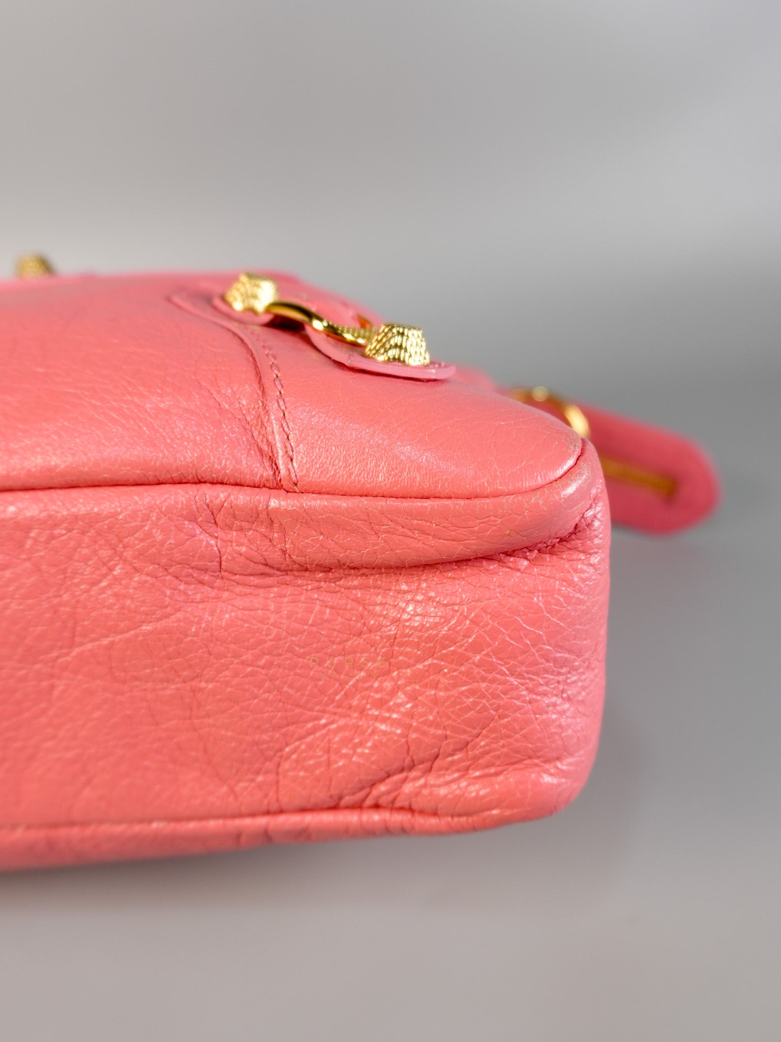 City Bag in Rose Hortensia Lambskin Leather Gold Hardware | Purse Maison Luxury Bags Shop