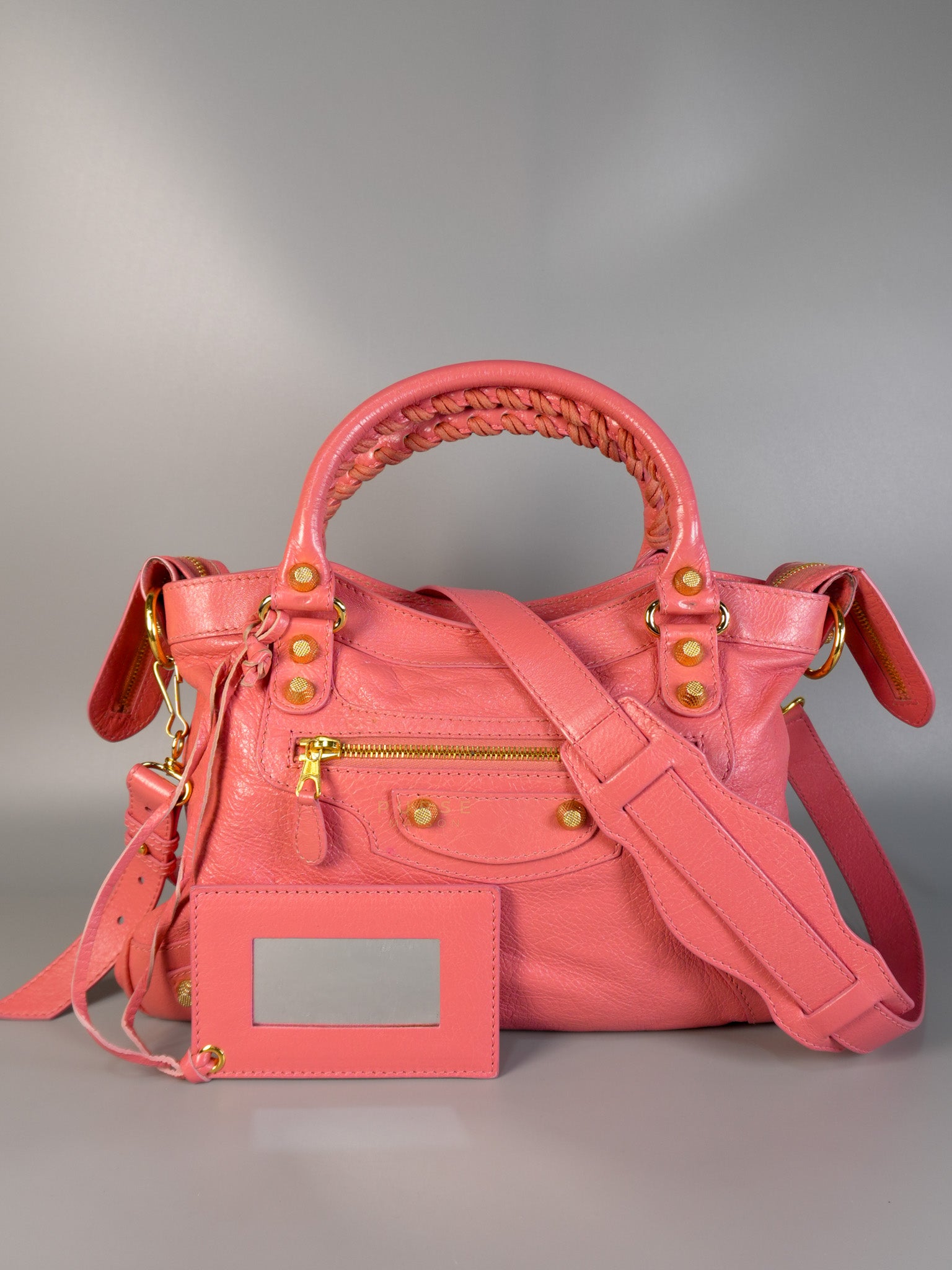 City Bag in Rose Hortensia Lambskin Leather Gold Hardware | Purse Maison Luxury Bags Shop