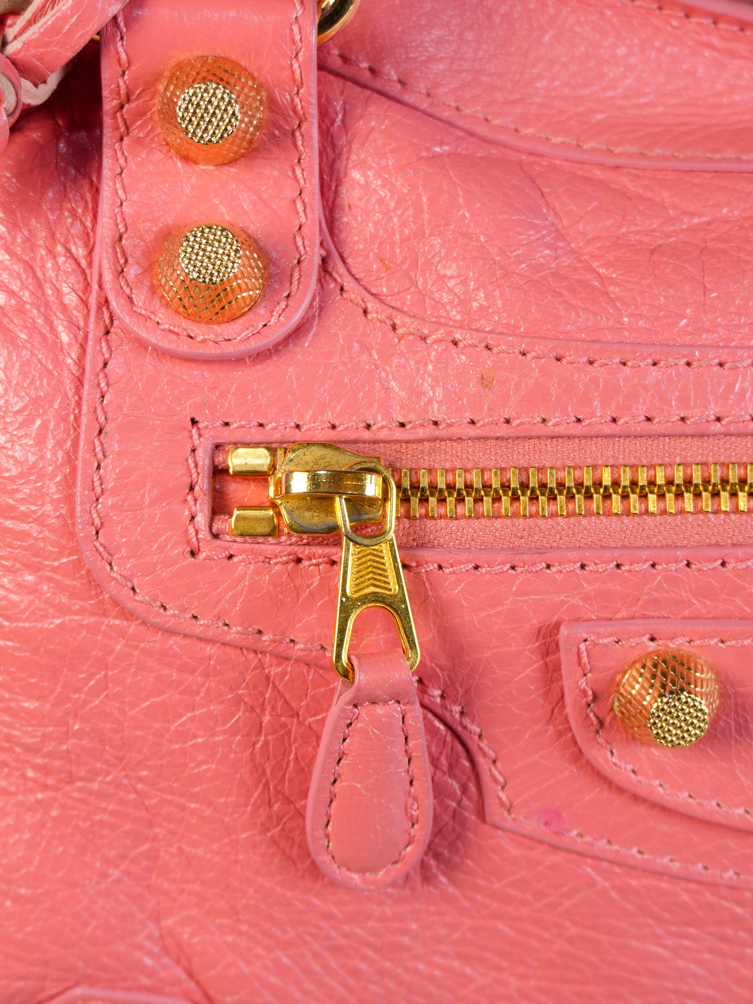 City Bag in Rose Hortensia Lambskin Leather Gold Hardware | Purse Maison Luxury Bags Shop