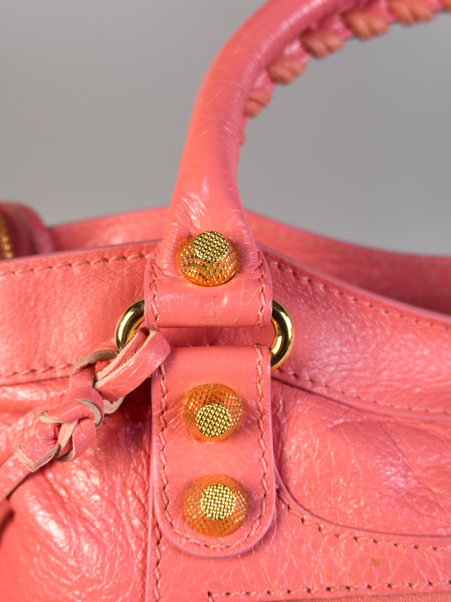 City Bag in Rose Hortensia Lambskin Leather Gold Hardware | Purse Maison Luxury Bags Shop