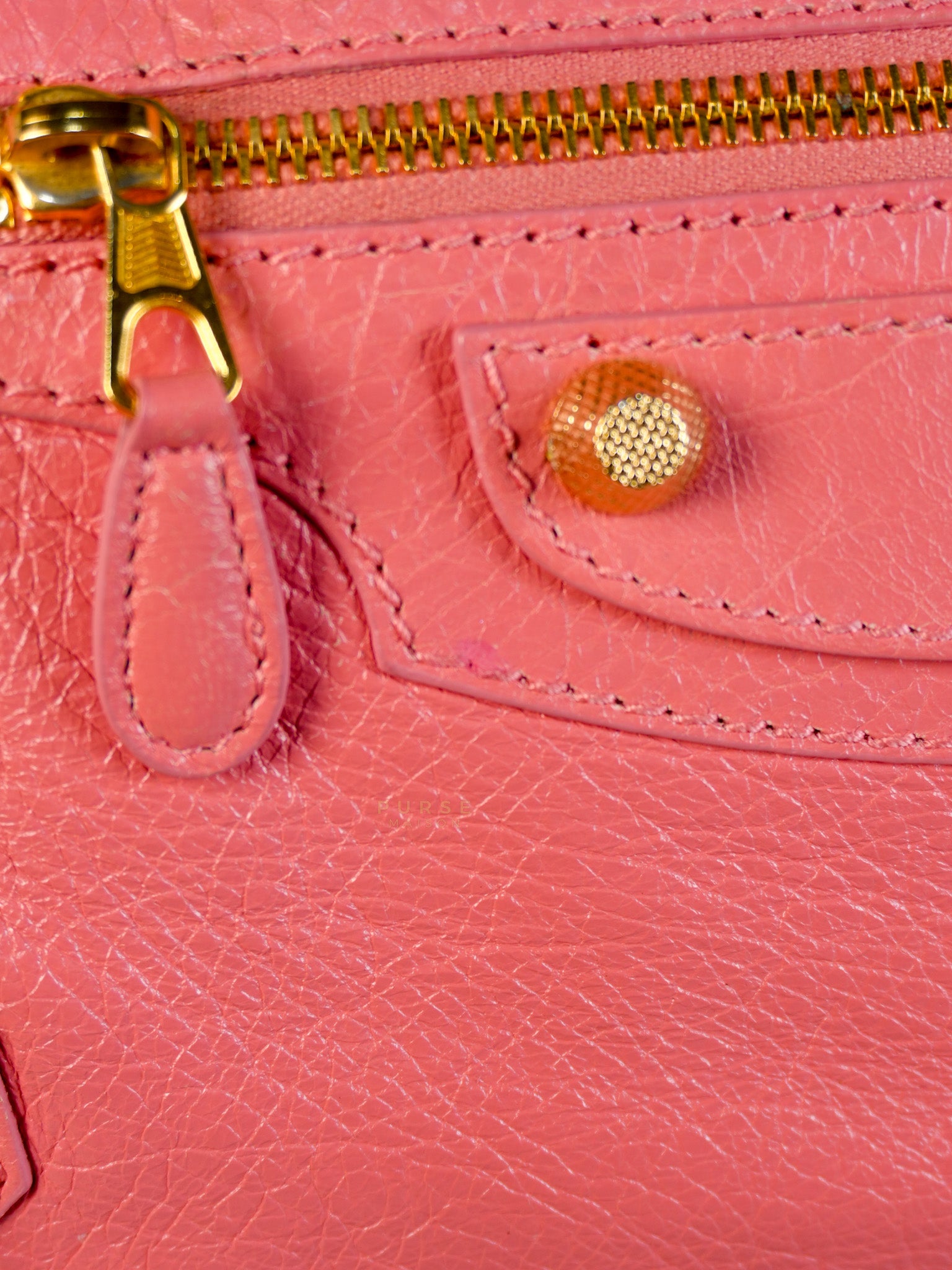 City Bag in Rose Hortensia Lambskin Leather Gold Hardware | Purse Maison Luxury Bags Shop
