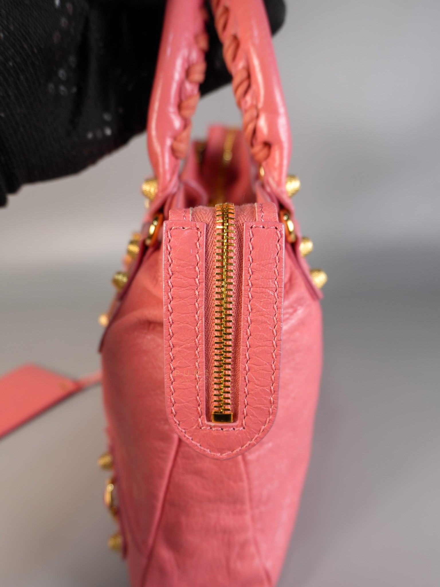 City Bag in Rose Hortensia Lambskin Leather Gold Hardware | Purse Maison Luxury Bags Shop