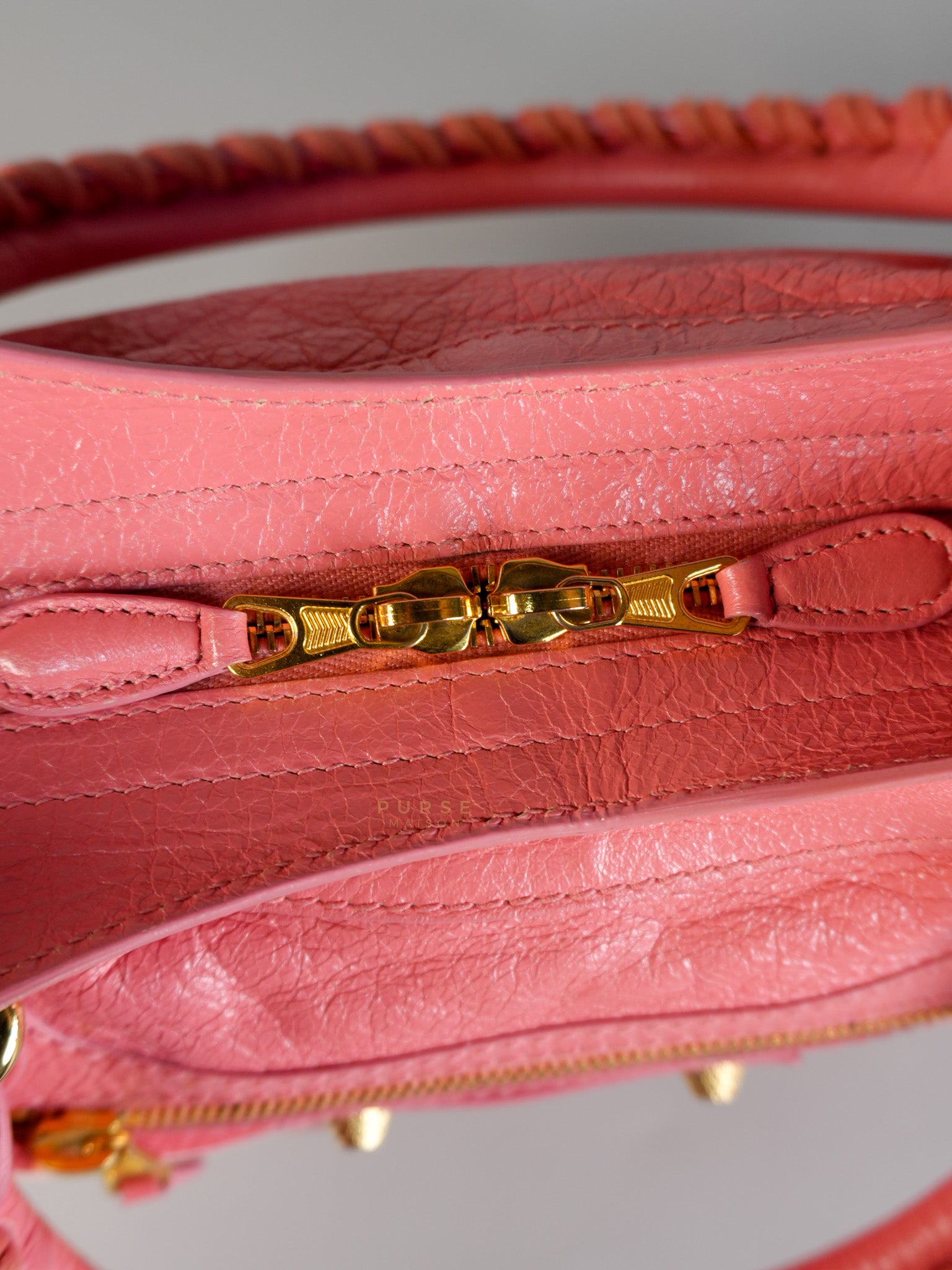 City Bag in Rose Hortensia Lambskin Leather Gold Hardware | Purse Maison Luxury Bags Shop