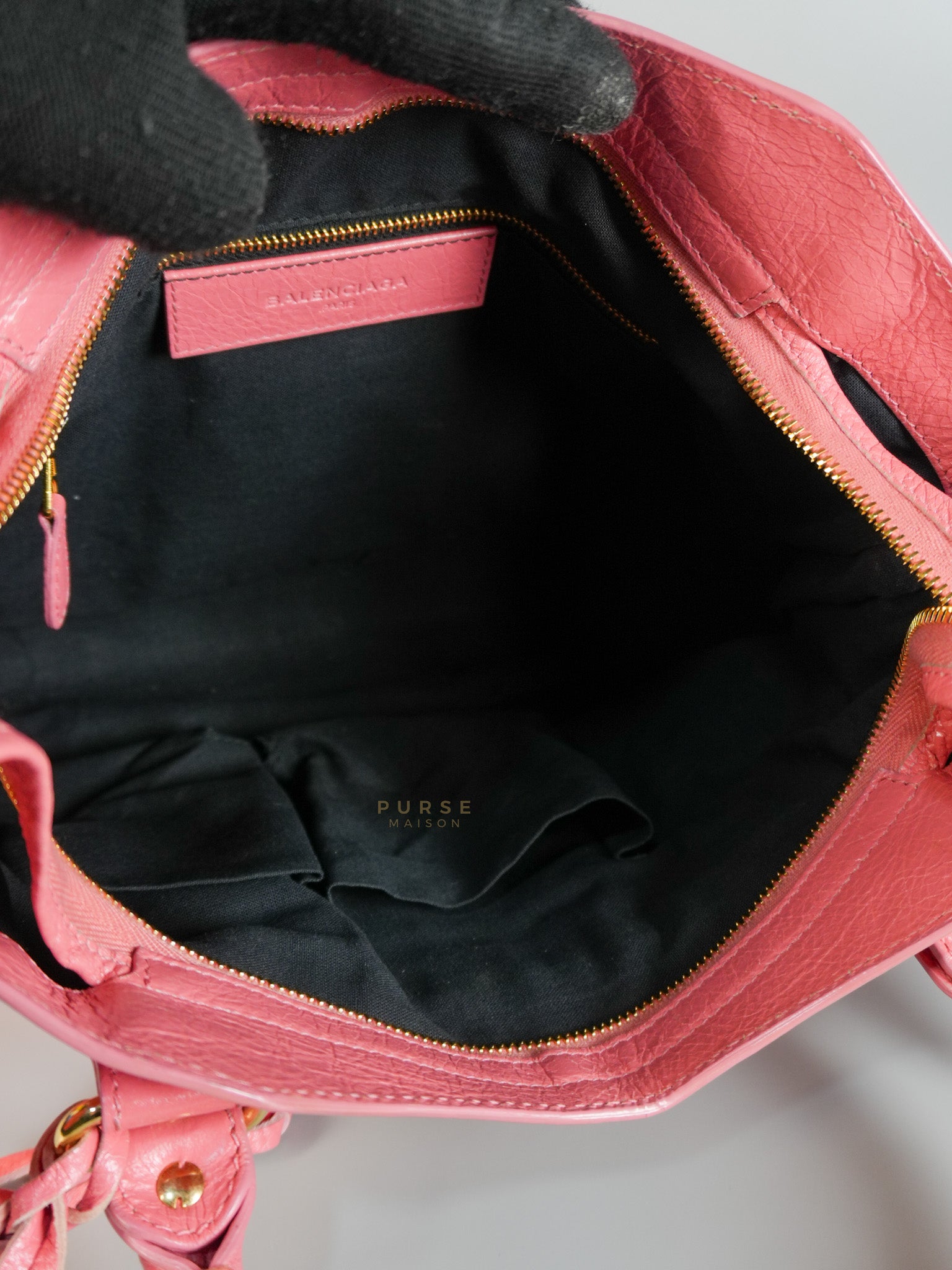 City Bag in Rose Hortensia Lambskin Leather Gold Hardware | Purse Maison Luxury Bags Shop