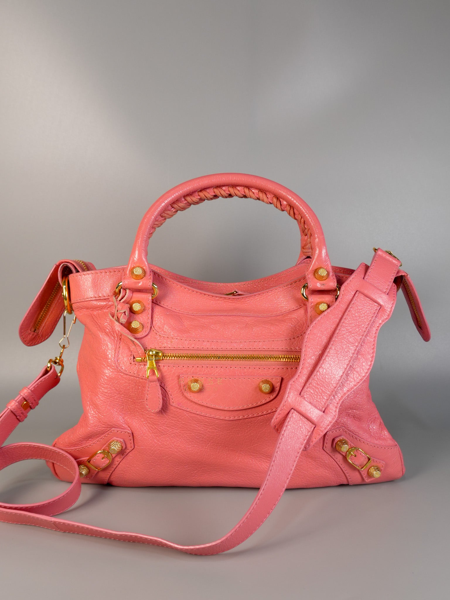 City Bag in Rose Hortensia Lambskin Leather Gold Hardware | Purse Maison Luxury Bags Shop
