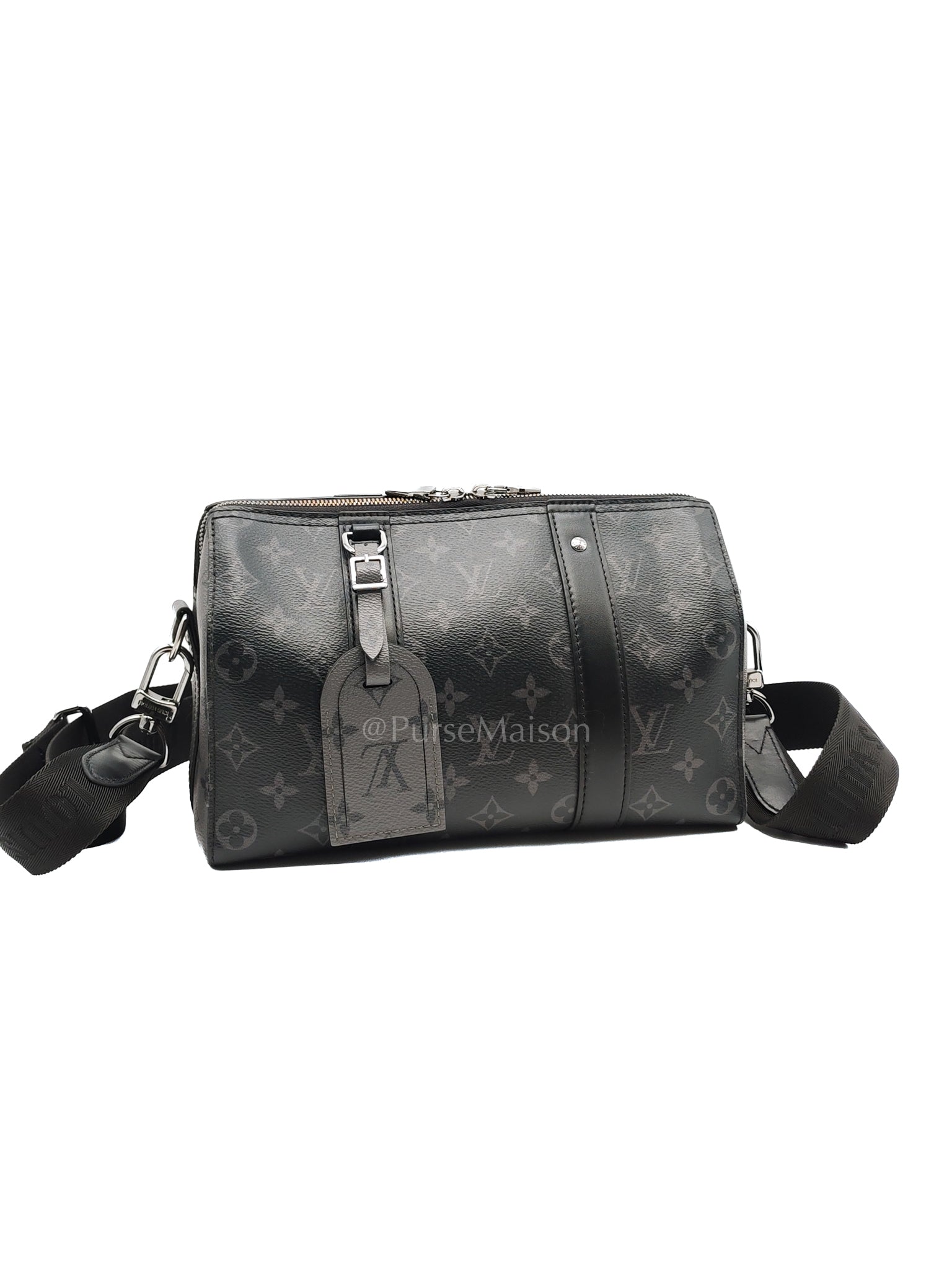 City Keepall Shoulder Bag in Monogram Eclipse Canvas (Microchip) | Purse Maison Luxury Bags Shop