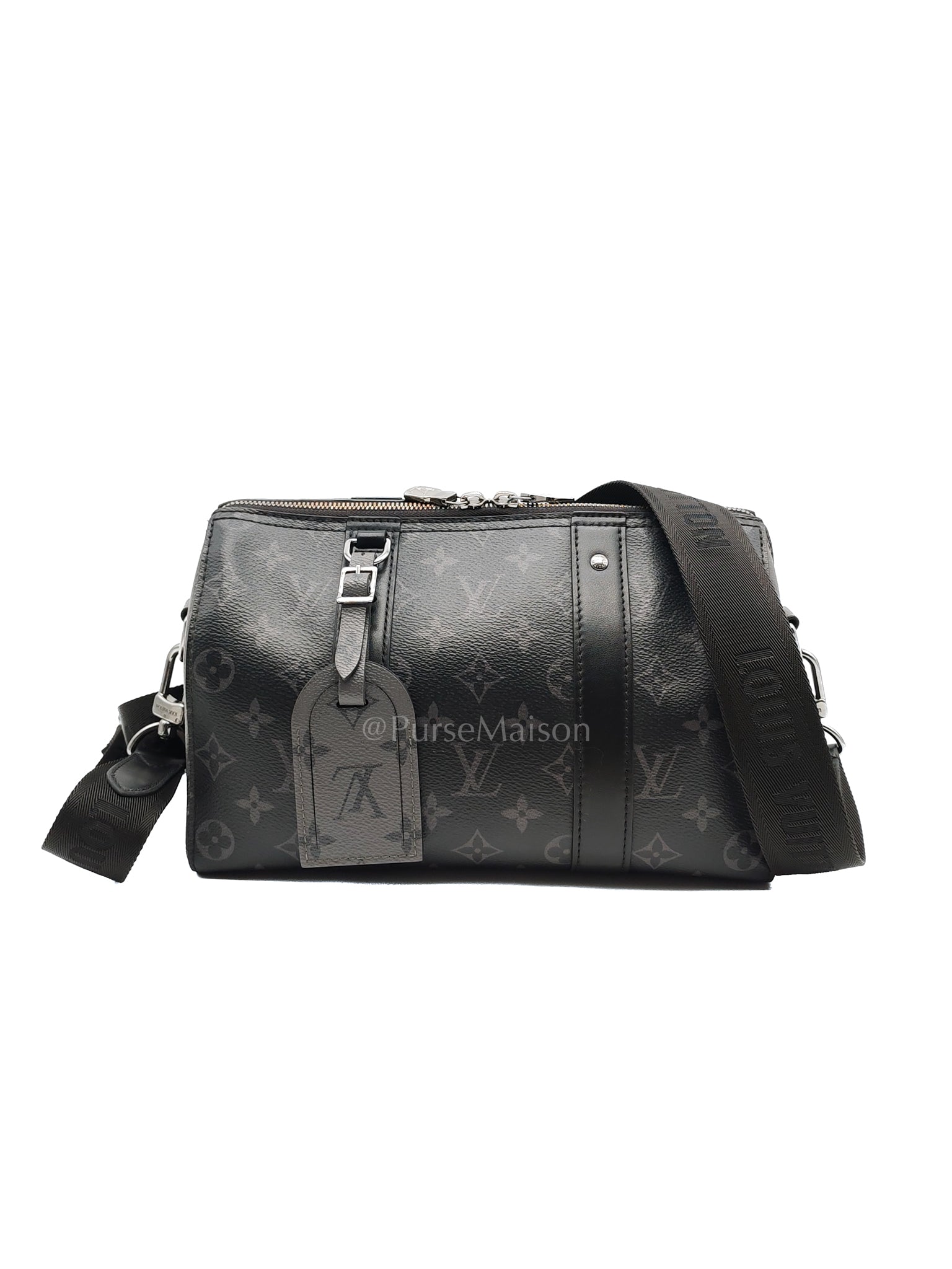 City Keepall Shoulder Bag in Monogram Eclipse Canvas (Microchip) | Purse Maison Luxury Bags Shop