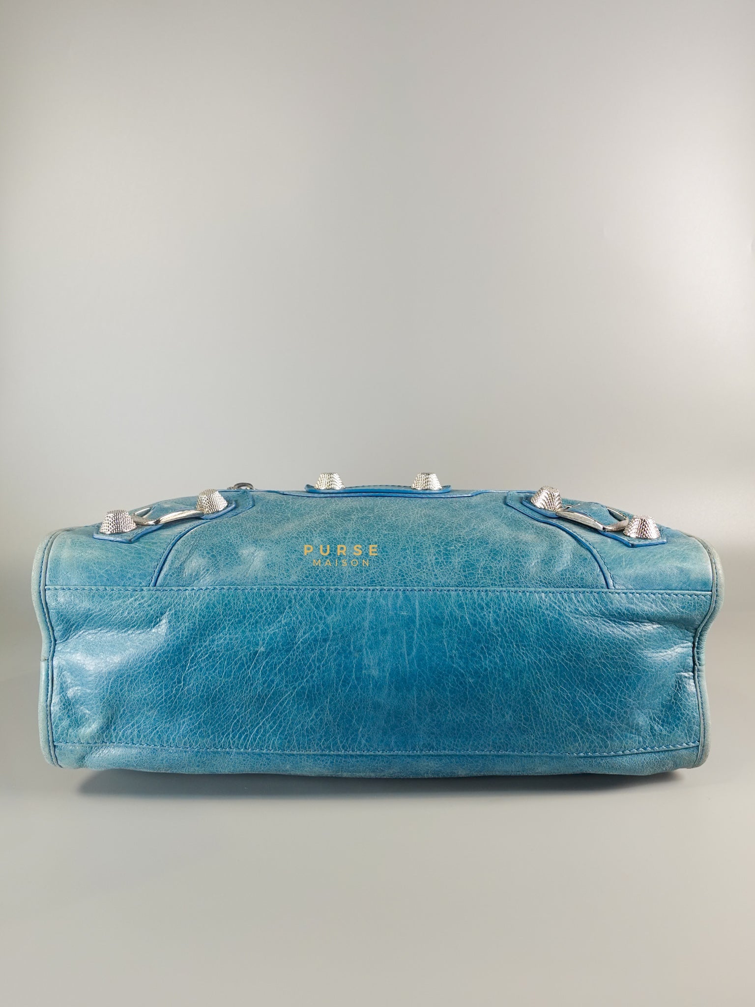 City Metallic Edge Light Blue (Medium) | Purse Maison Luxury Bags Shop