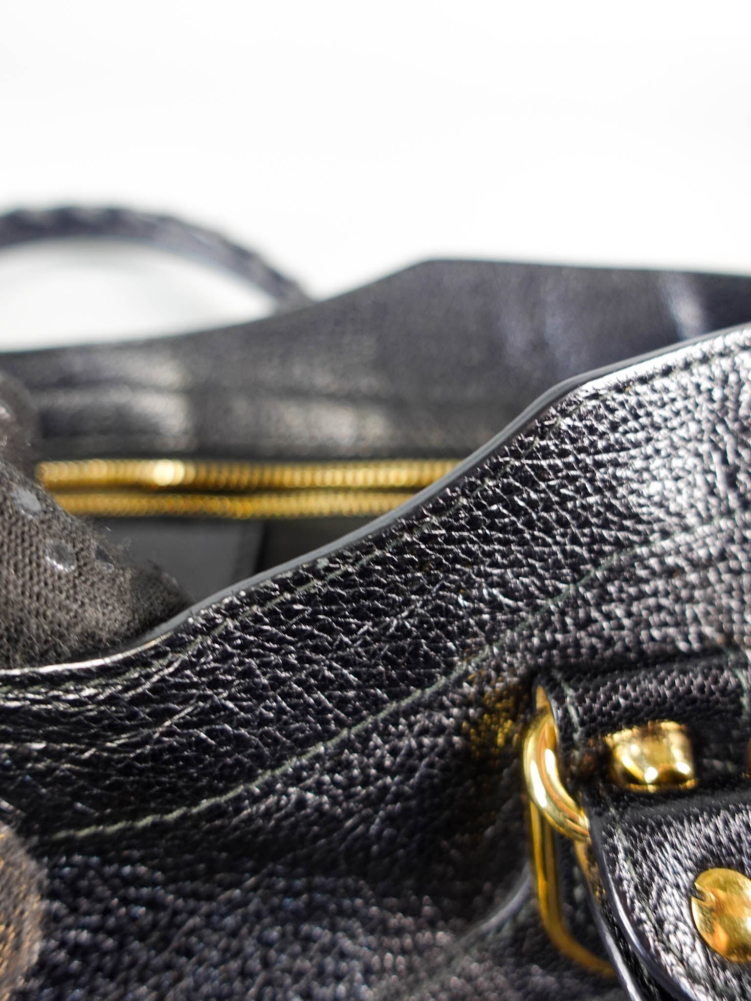 City Metallic Edge Medium in Black Goatskin Leather | Purse Maison Luxury Bags Shop