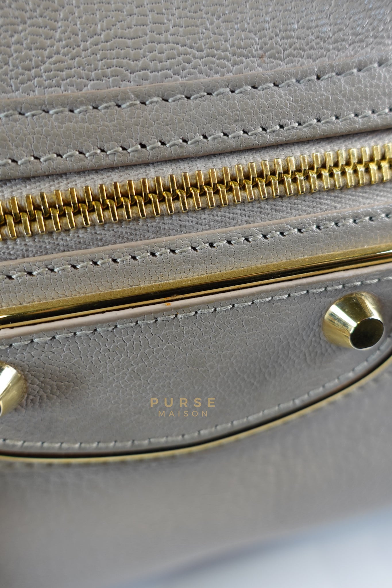 City Metallic Edge Medium in Light Beige and Gold Hardware | Purse Maison Luxury Bags Shop