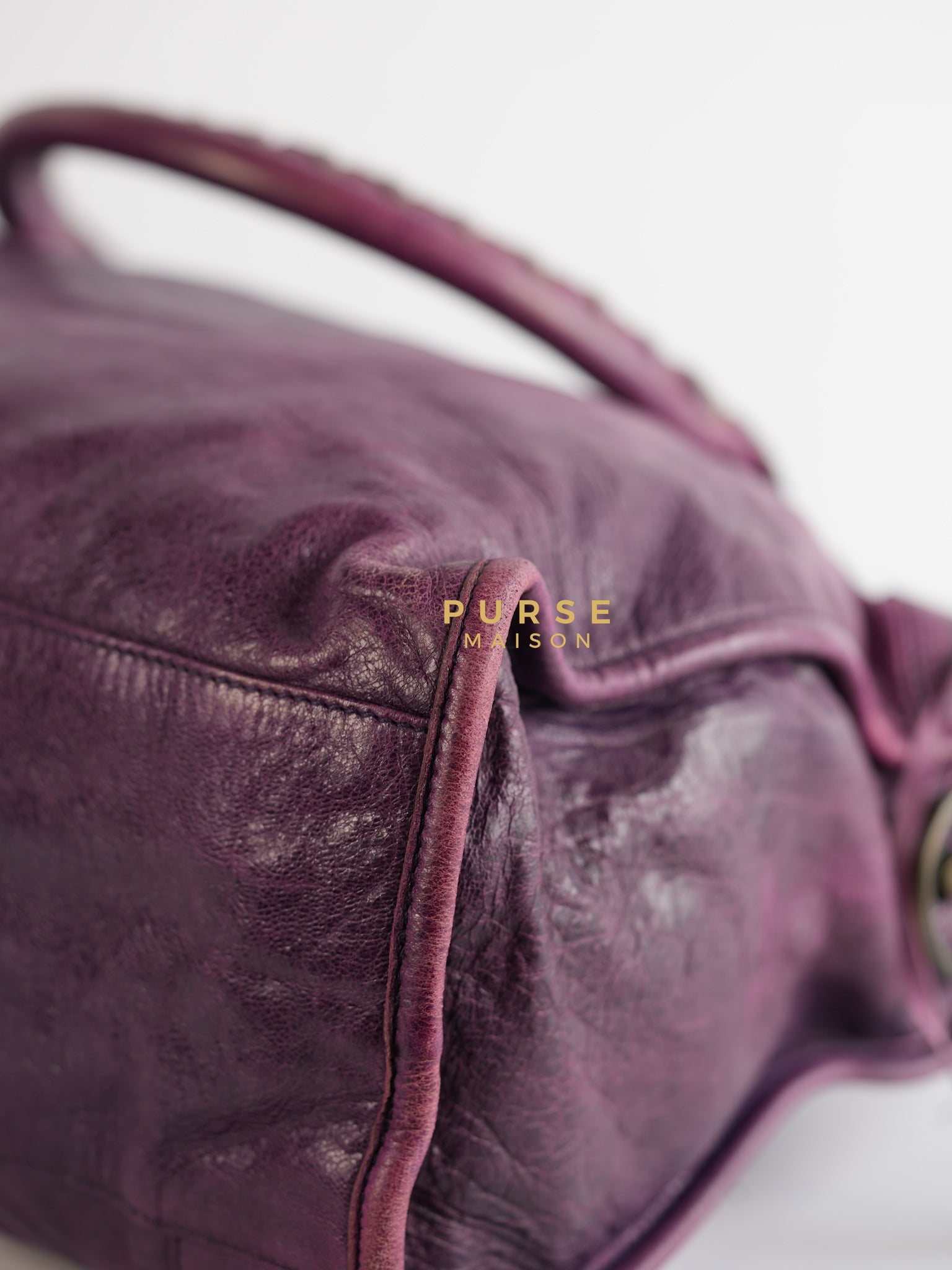 City Metallic Edge Purple (Medium) | Purse Maison Luxury Bags Shop