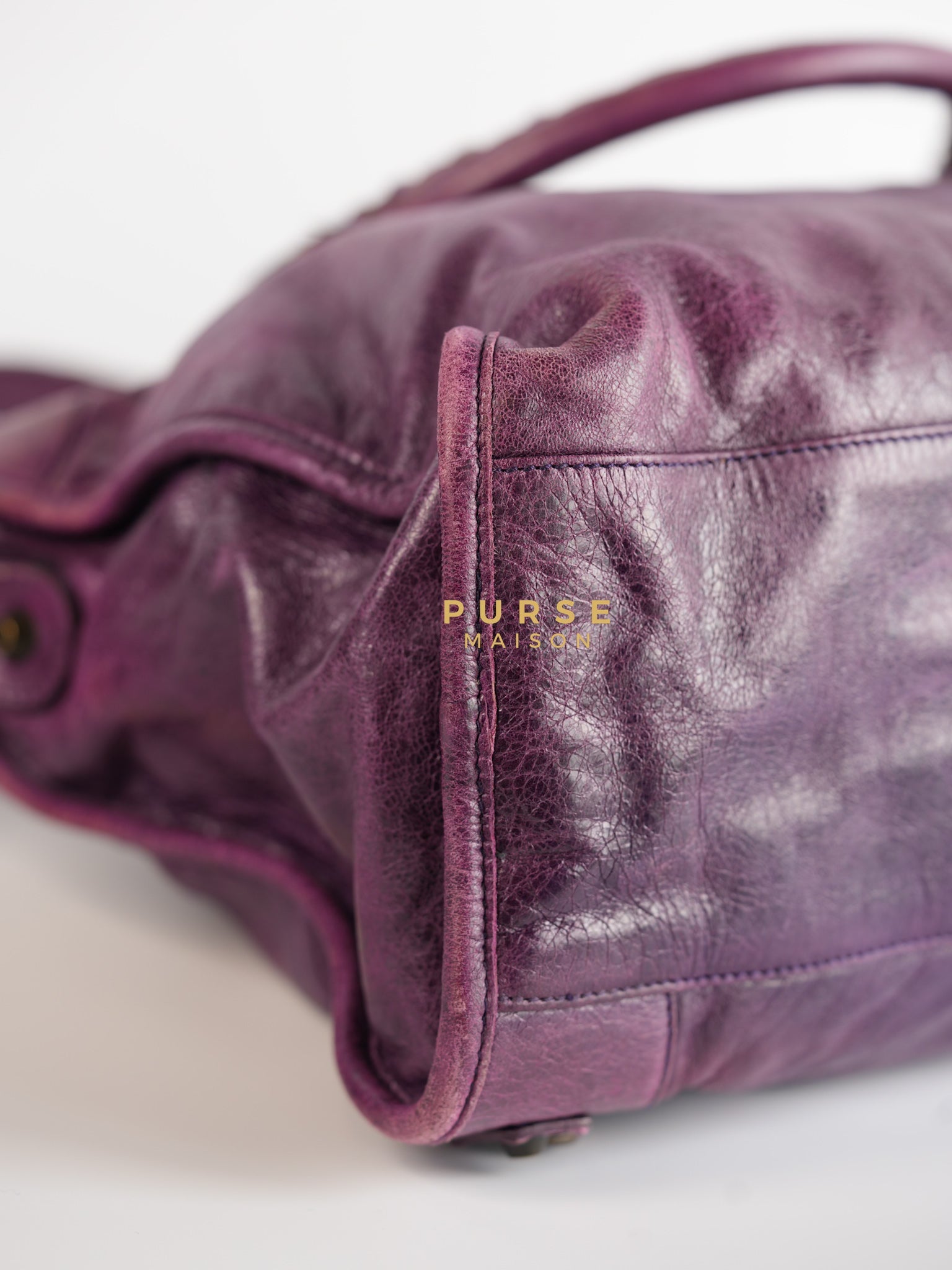 City Metallic Edge Purple (Medium) | Purse Maison Luxury Bags Shop