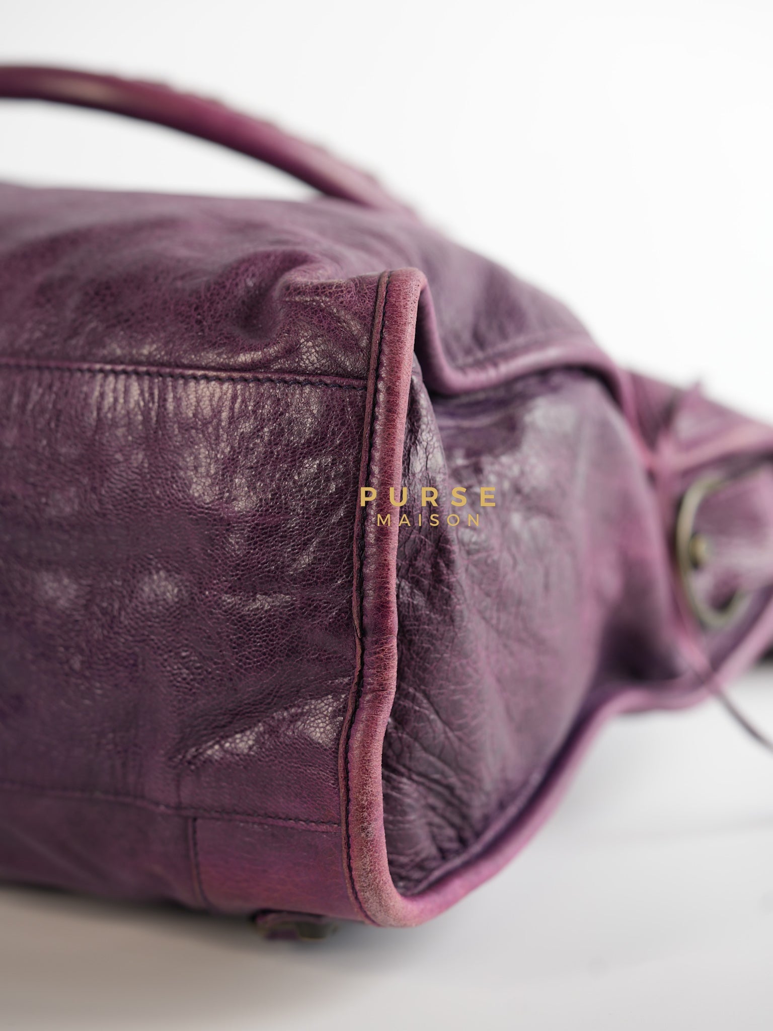 City Metallic Edge Purple (Medium) | Purse Maison Luxury Bags Shop