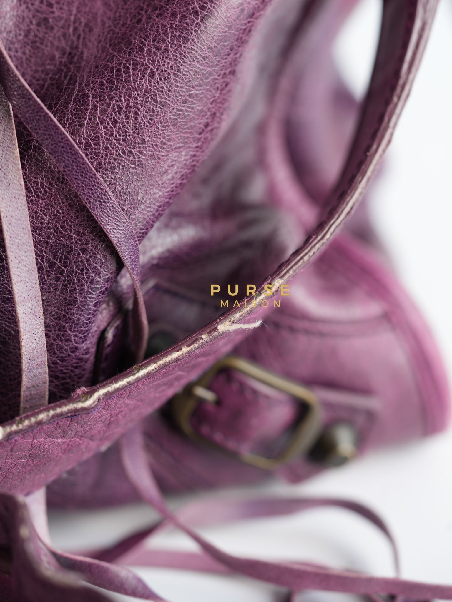 City Metallic Edge Purple (Medium) | Purse Maison Luxury Bags Shop