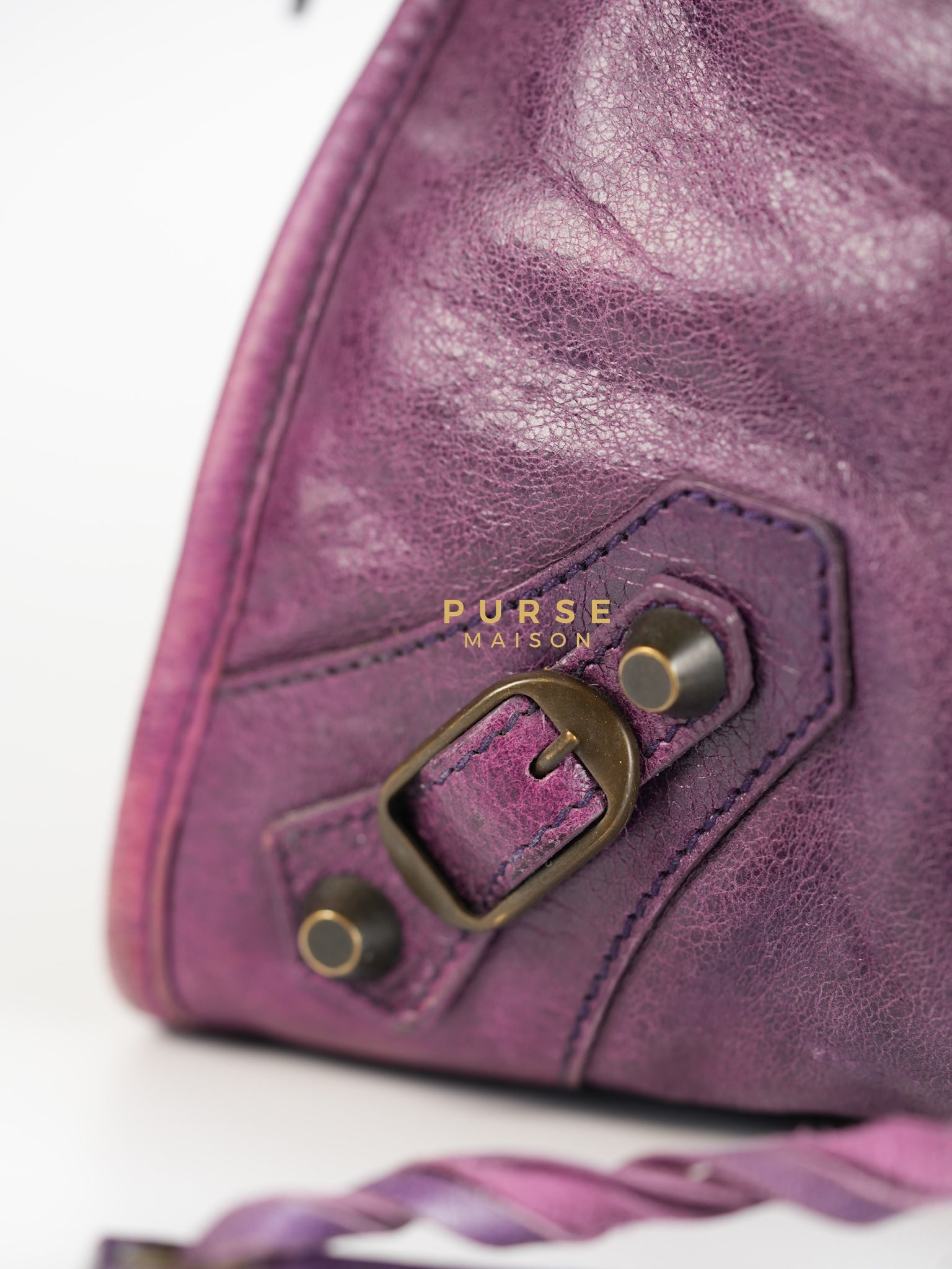 City Metallic Edge Purple (Medium) | Purse Maison Luxury Bags Shop