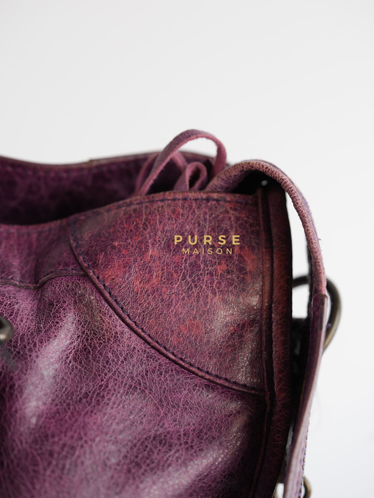 City Metallic Edge Purple (Medium) | Purse Maison Luxury Bags Shop