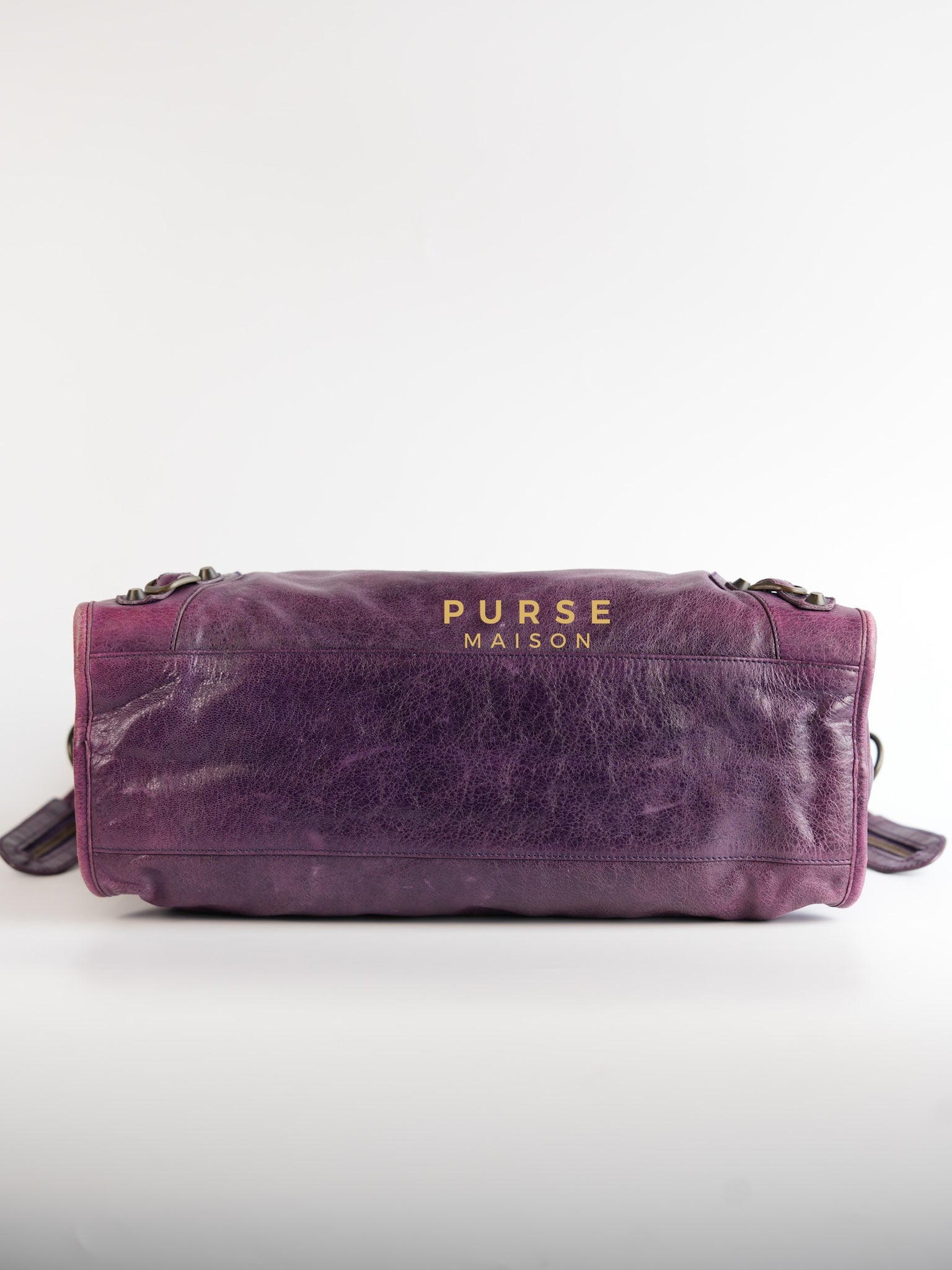 City Metallic Edge Purple (Medium) | Purse Maison Luxury Bags Shop