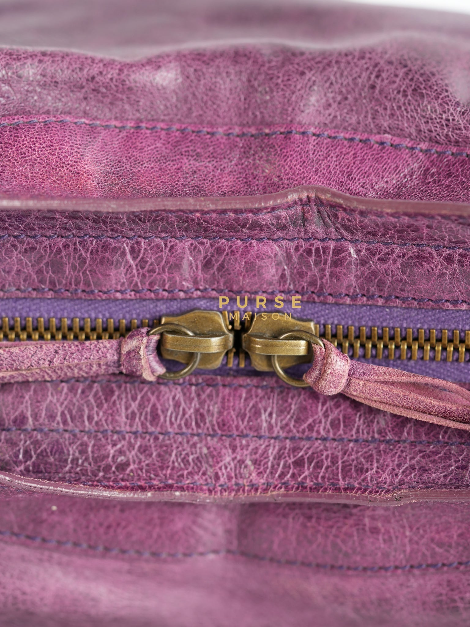 City Metallic Edge Purple (Medium) | Purse Maison Luxury Bags Shop