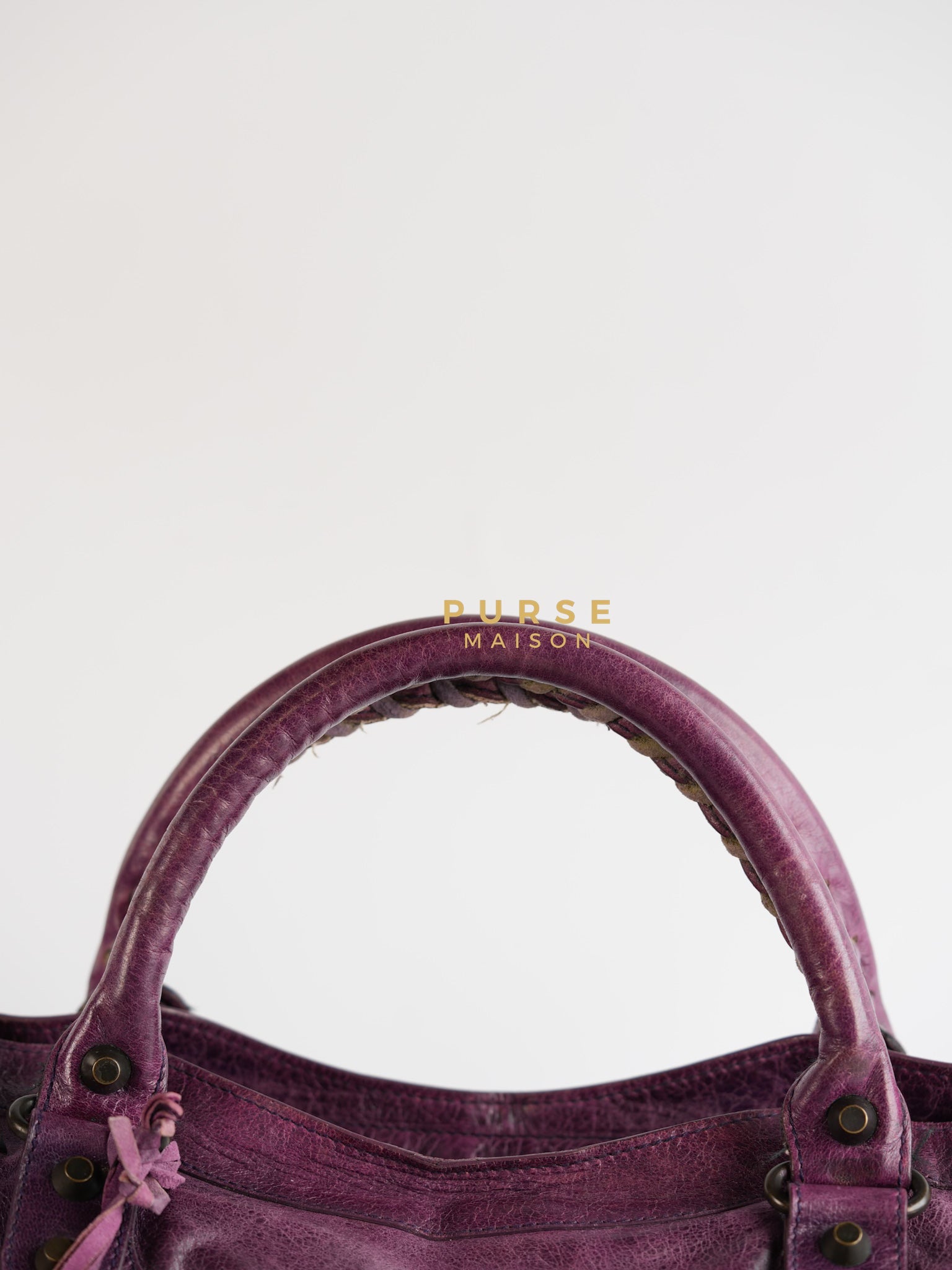 City Metallic Edge Purple (Medium) | Purse Maison Luxury Bags Shop