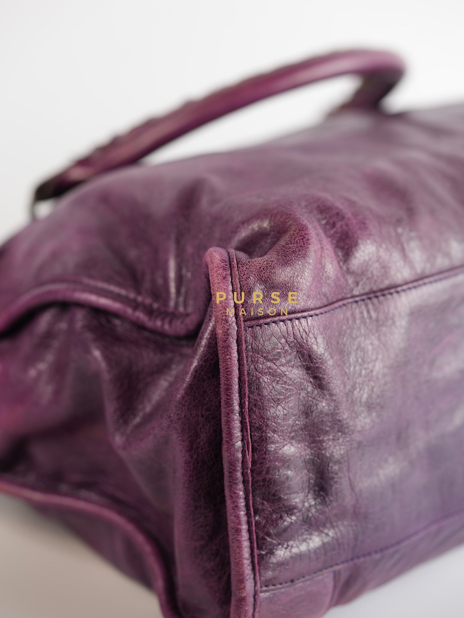 City Metallic Edge Purple (Medium) | Purse Maison Luxury Bags Shop