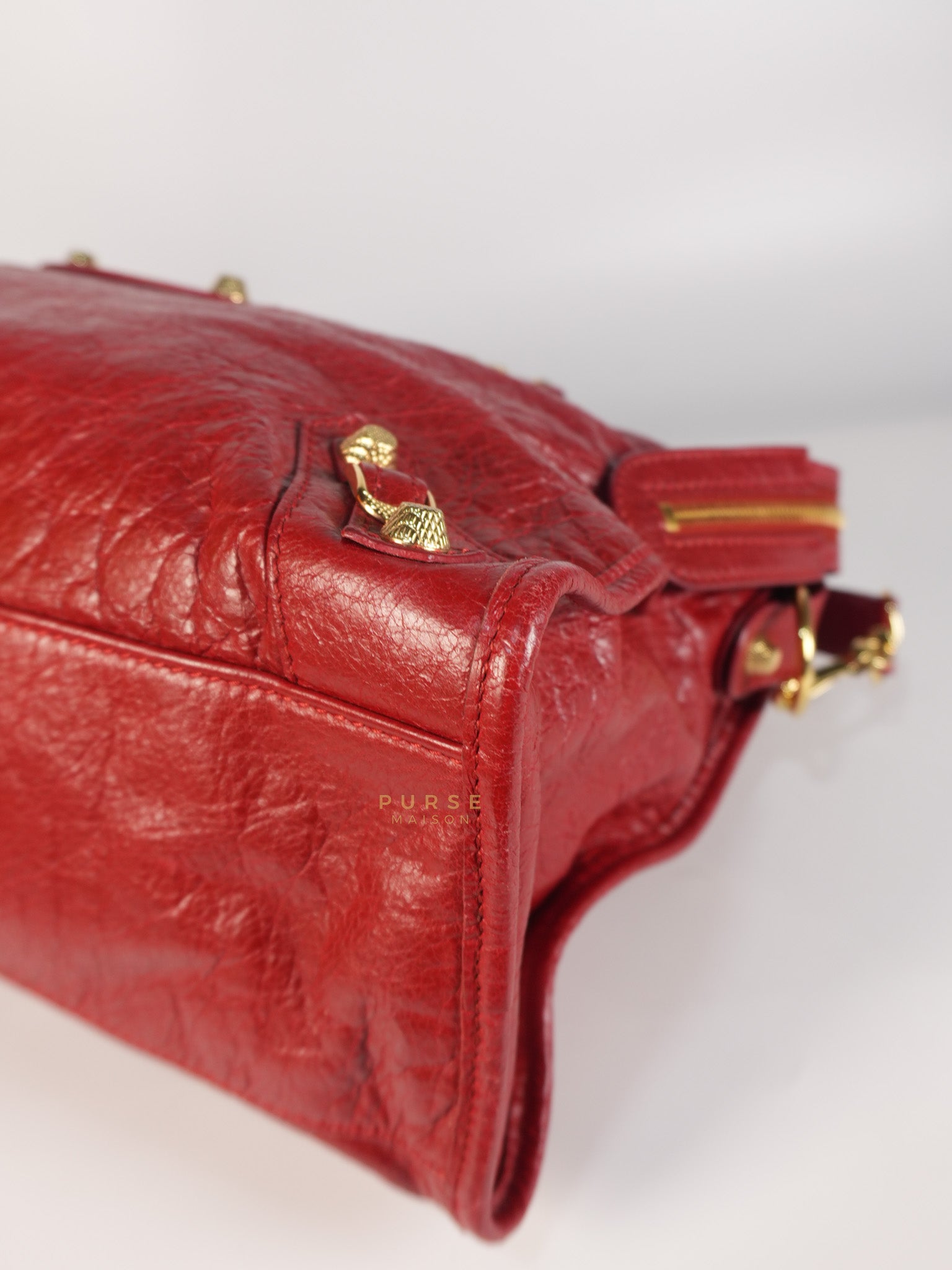 City Metallic Medium in Rogue (Red) Lambskin Leather | Purse Maison Luxury Bags Shop