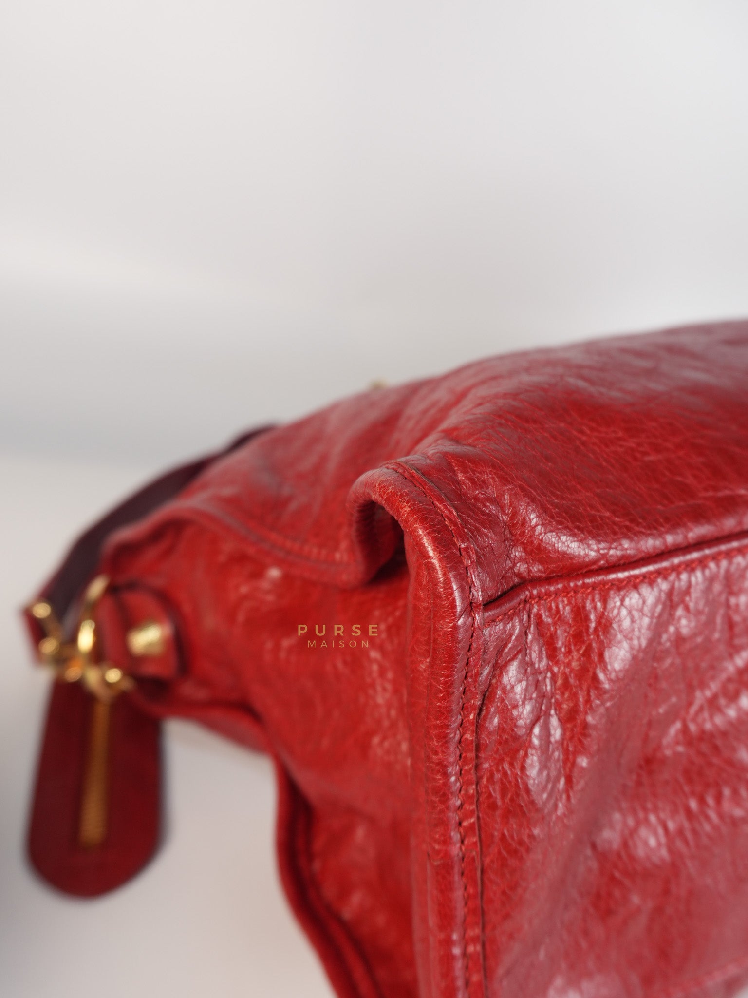 City Metallic Medium in Rogue (Red) Lambskin Leather | Purse Maison Luxury Bags Shop