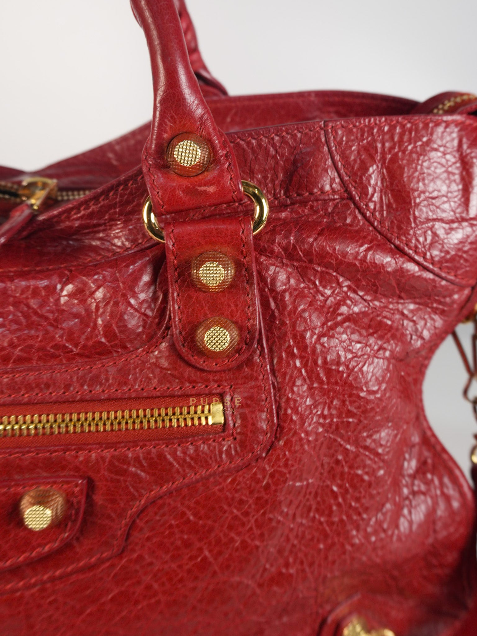 City Metallic Medium in Rogue (Red) Lambskin Leather | Purse Maison Luxury Bags Shop
