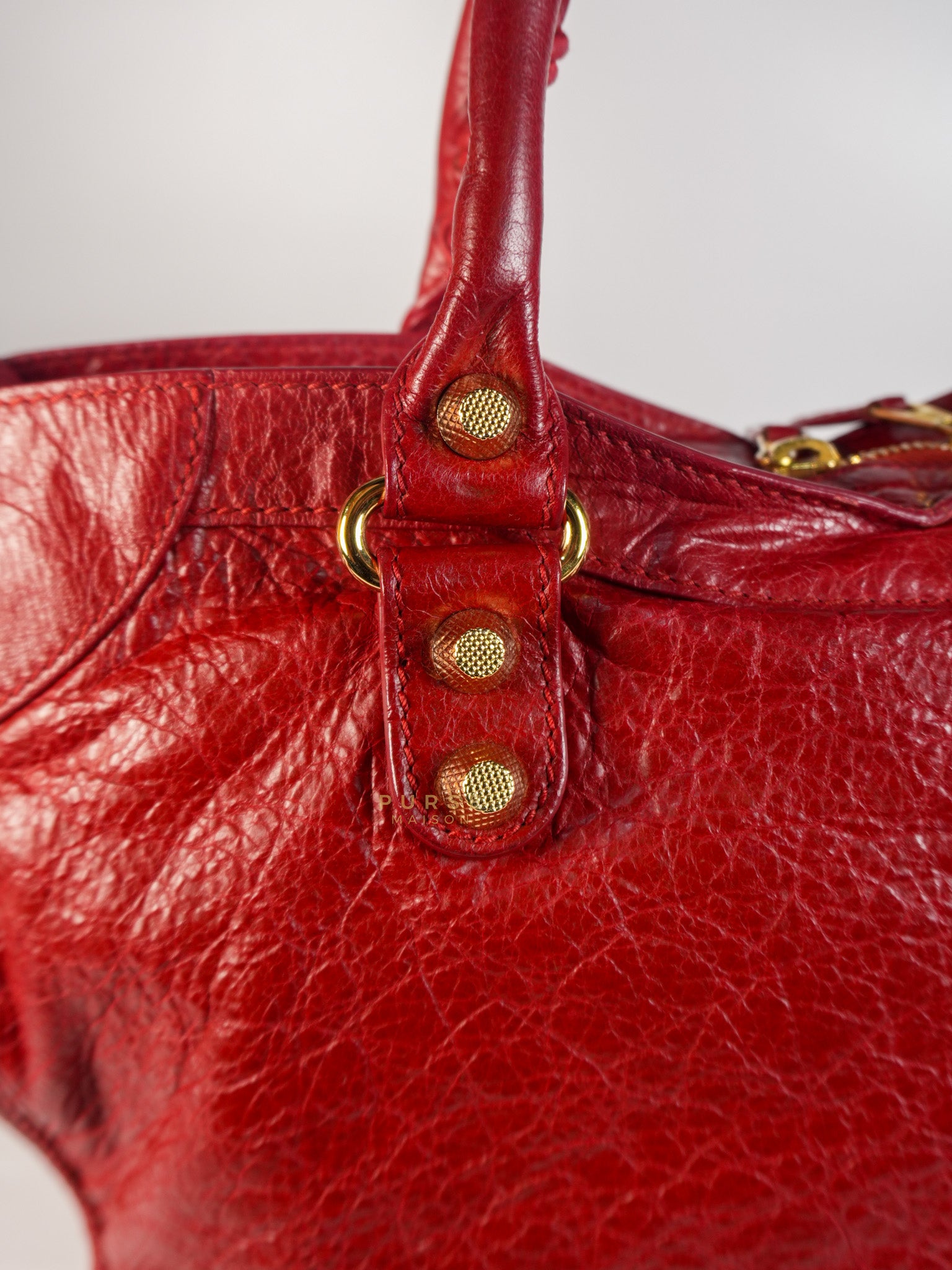 City Metallic Medium in Rogue (Red) Lambskin Leather | Purse Maison Luxury Bags Shop
