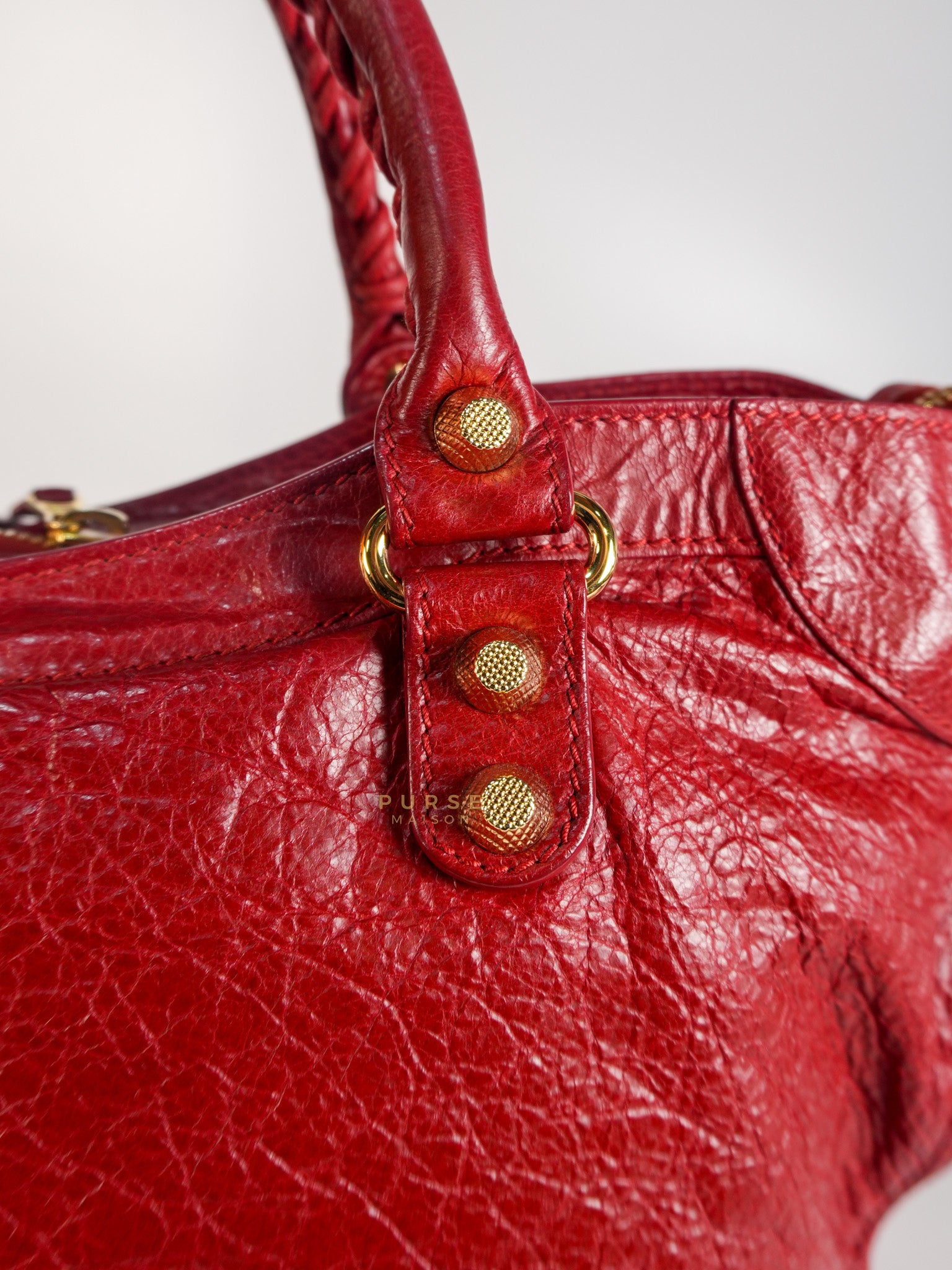 City Metallic Medium in Rogue (Red) Lambskin Leather | Purse Maison Luxury Bags Shop