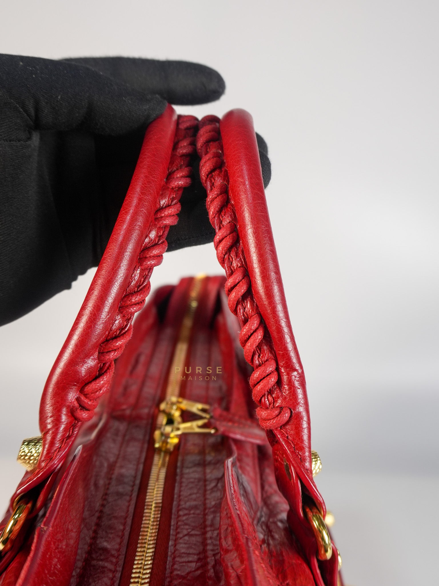 City Metallic Medium in Rogue (Red) Lambskin Leather | Purse Maison Luxury Bags Shop