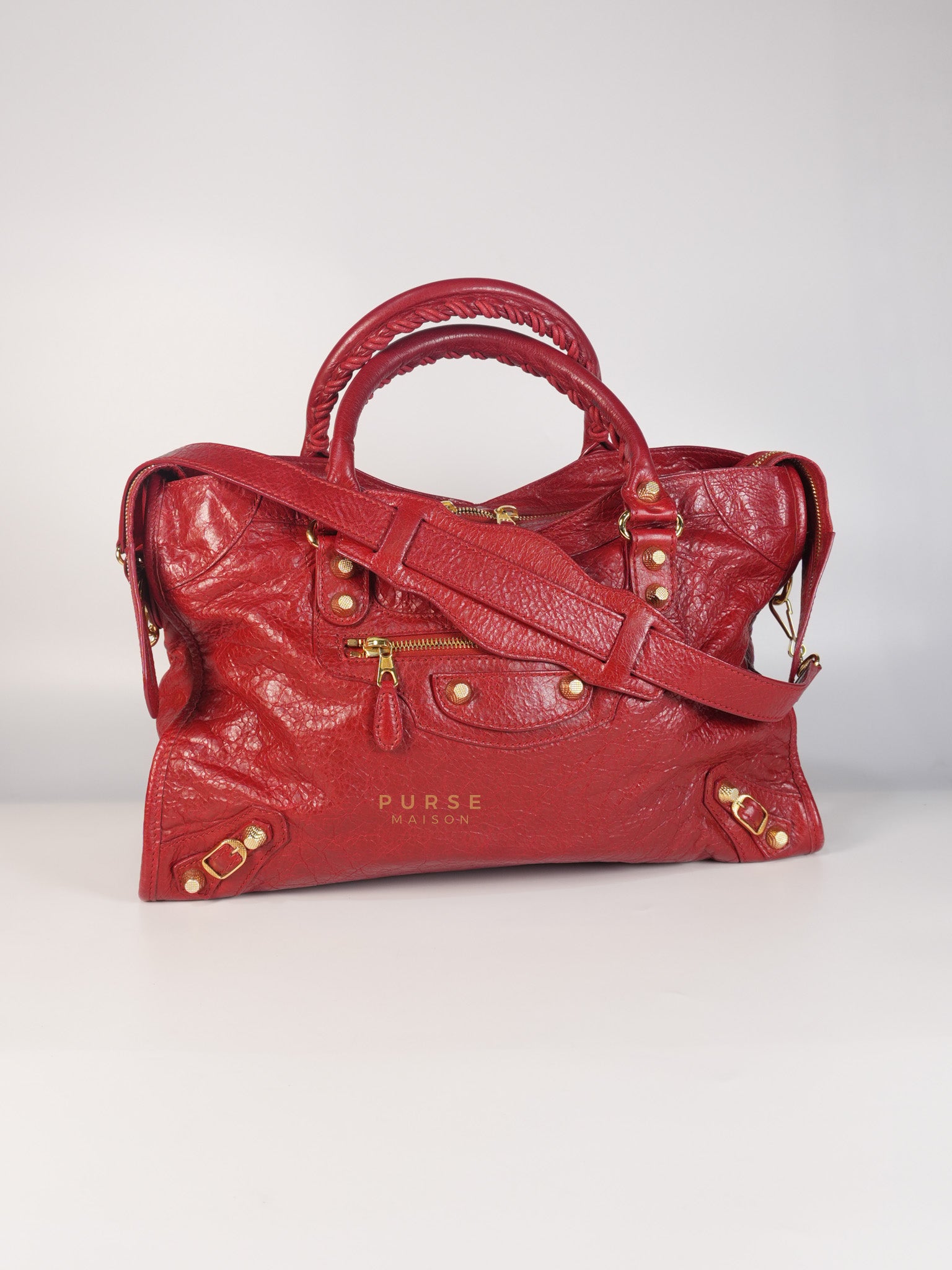 City Metallic Medium in Rogue (Red) Lambskin Leather | Purse Maison Luxury Bags Shop